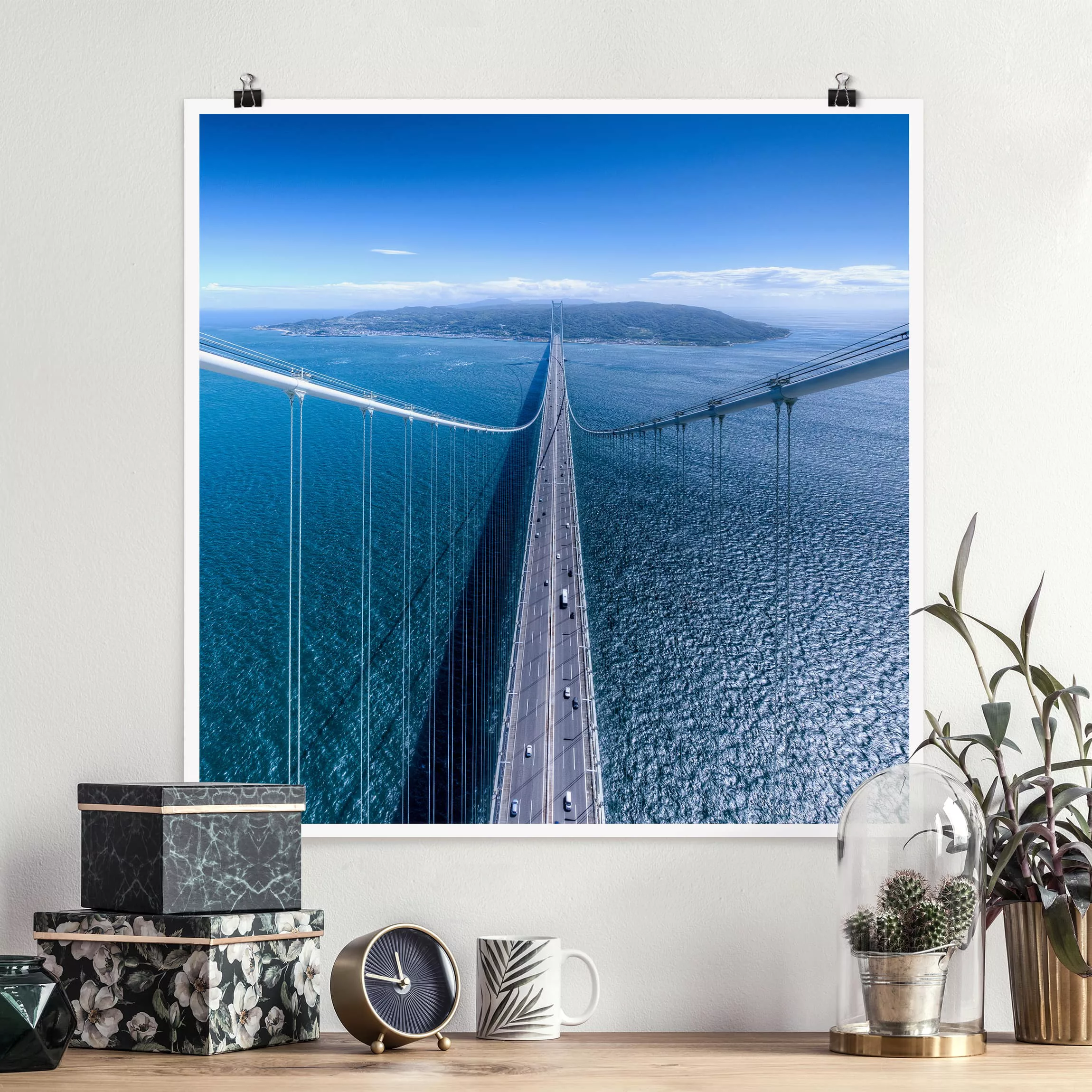 Poster Architektur & Skyline - Quadrat Brücke zur Insel günstig online kaufen