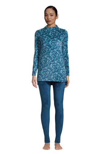 Pyjama-Set Cozy aus Stretch-Velours, Damen, Größe: 48-50 Normal, Blau, Poly günstig online kaufen