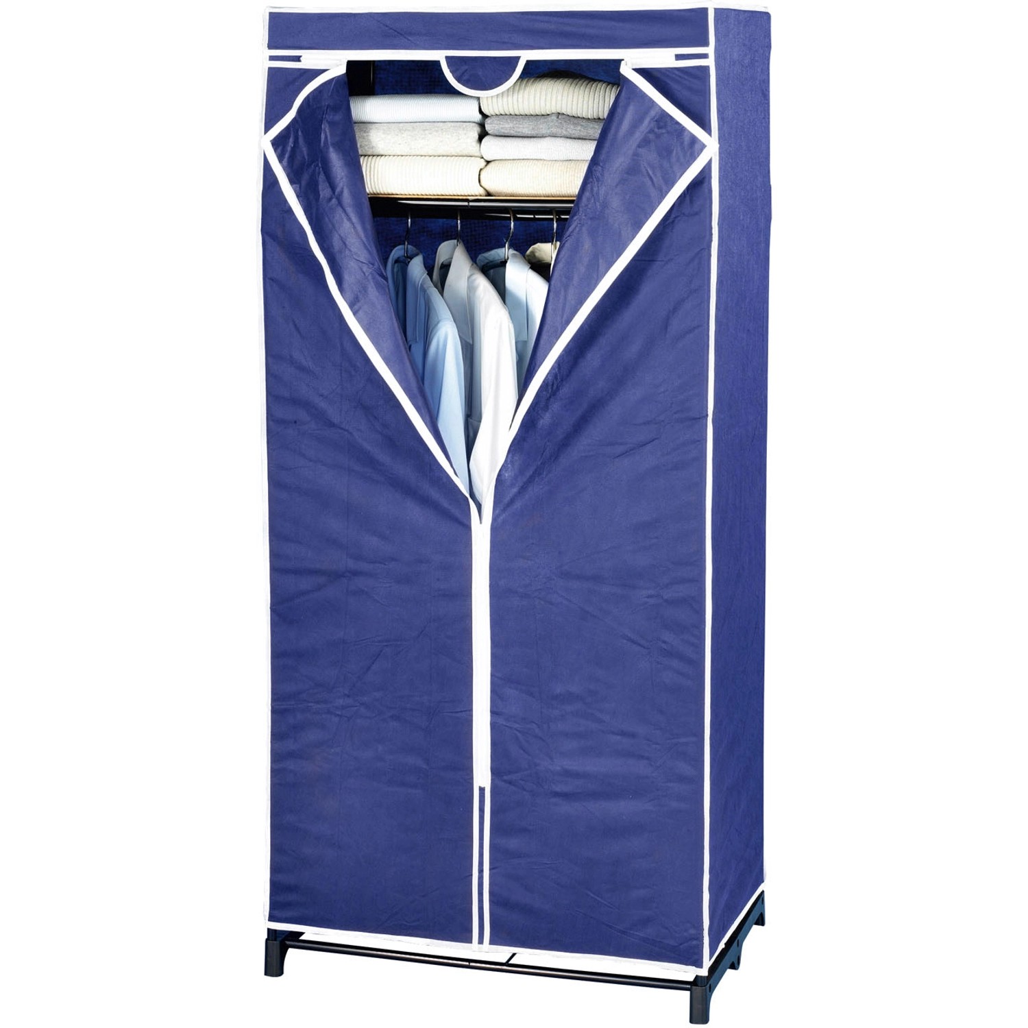 WENKO Kleiderschrank Air mit Ablage, Stoffschrank, Faltschrank blau günstig online kaufen