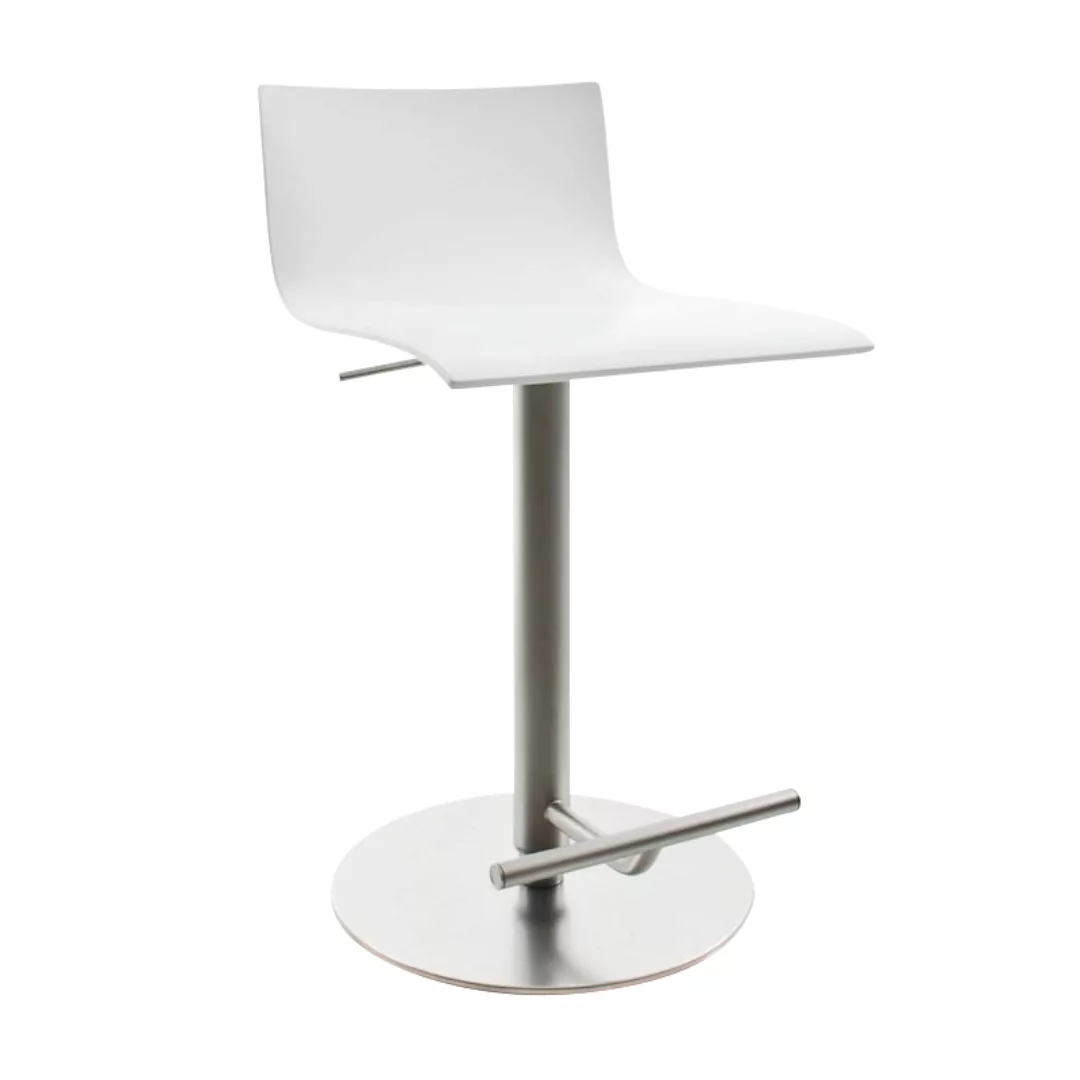 la palma - Thin S24 Barhocker Sitzfläche Eiche 54-79cm - weiß/Sitzfläche Ei günstig online kaufen