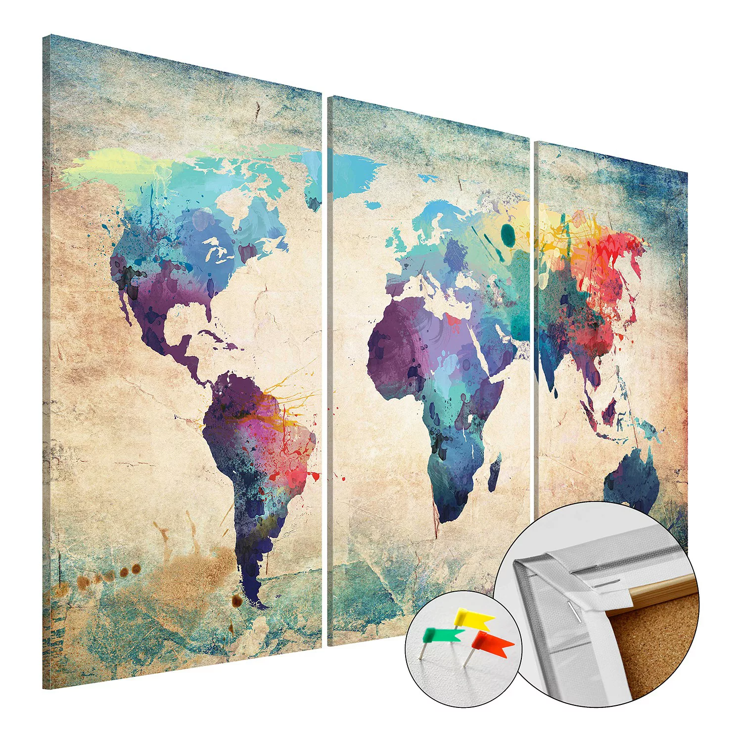 home24 Korkbild Rainbow Map günstig online kaufen