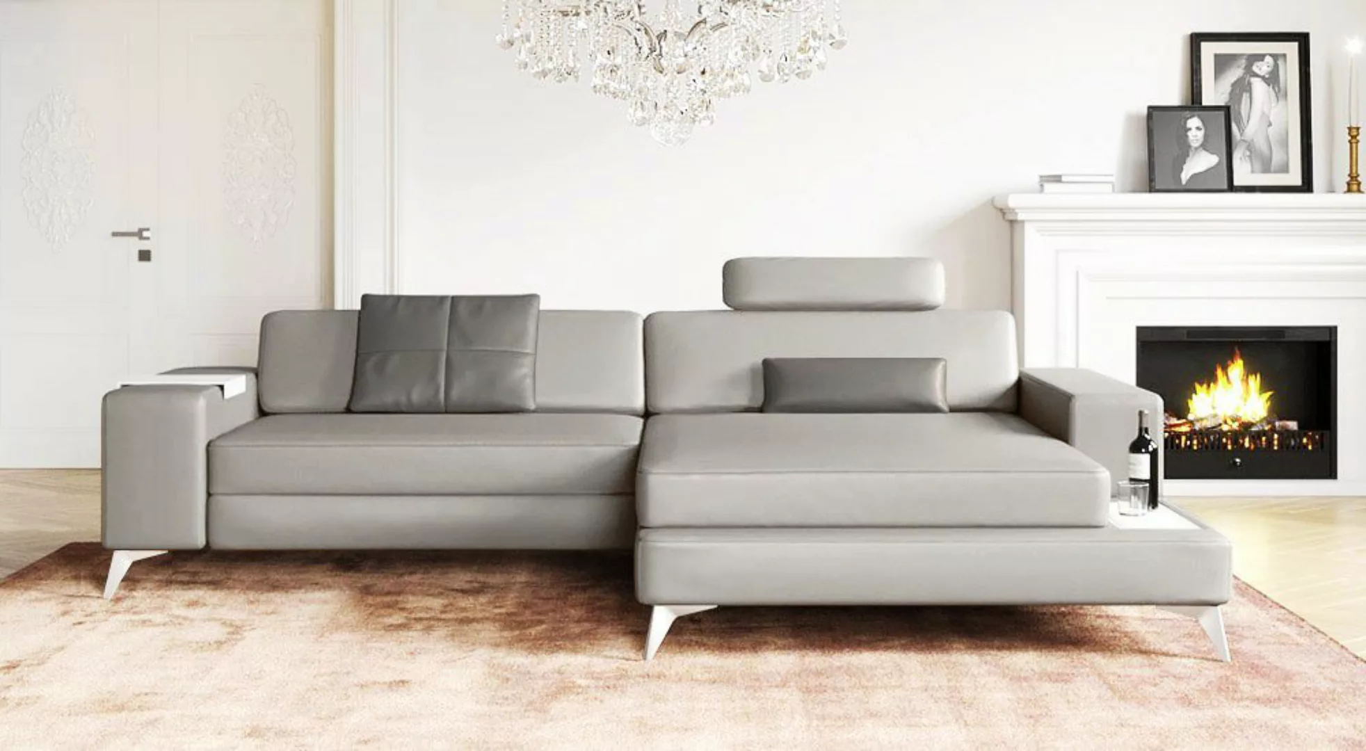 BULLHOFF Ecksofa Leder Ecksofa Eckcouch L-Form Designsofa »MÜNCHEN IV« von günstig online kaufen