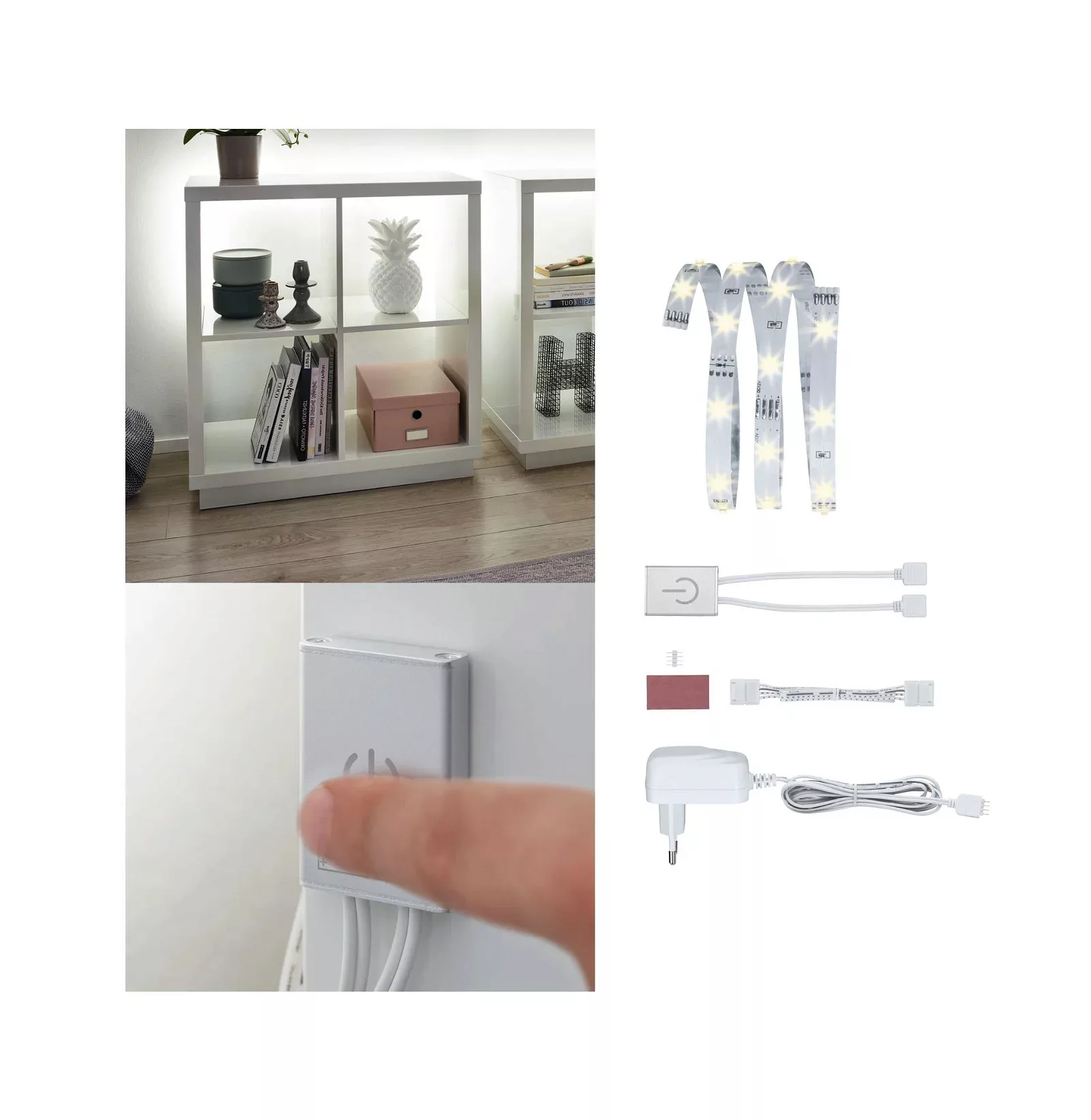 Paulmann YourLED ECO Stripe Komfort-Set Touch Switch 1 m Warmweiß 2,4 W günstig online kaufen