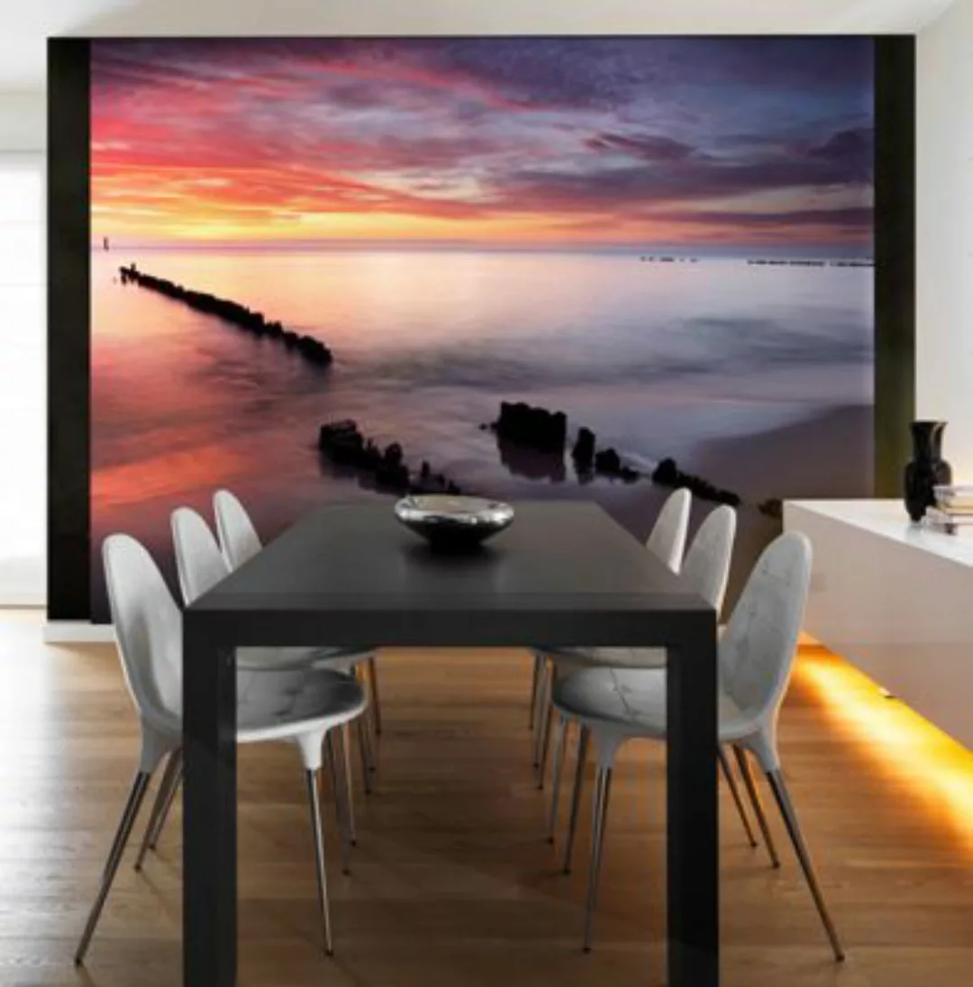 artgeist Fototapete Sonnenaufgang an der Ostsee mehrfarbig Gr. 250 x 193 günstig online kaufen