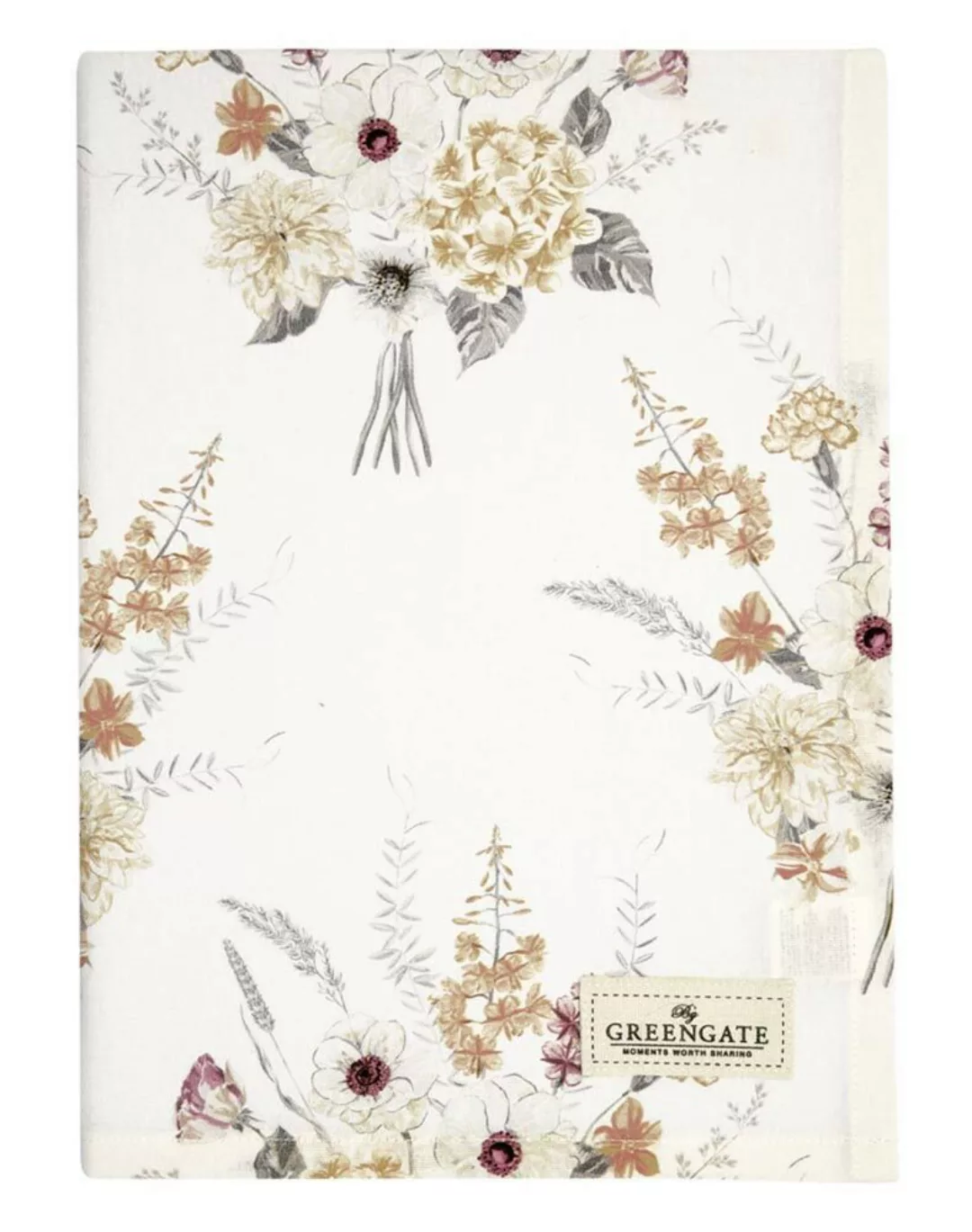 Greengate Geschirrtuch Estella White Blumen Weiß 50 x 70 cm günstig online kaufen