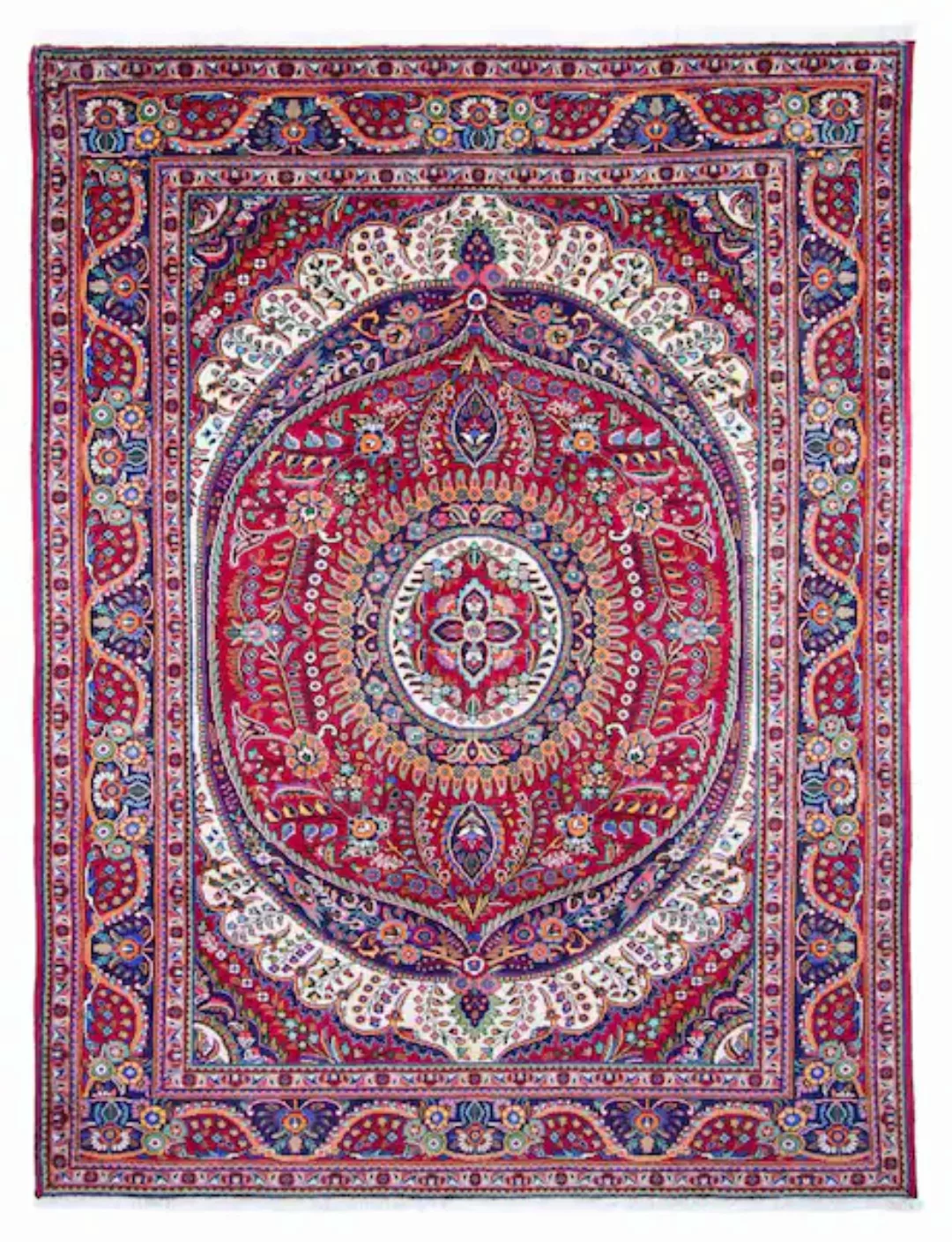 morgenland Wollteppich »Täbriz 40 Raj Medaillon Rosso 300 x 204 cm«, rechte günstig online kaufen