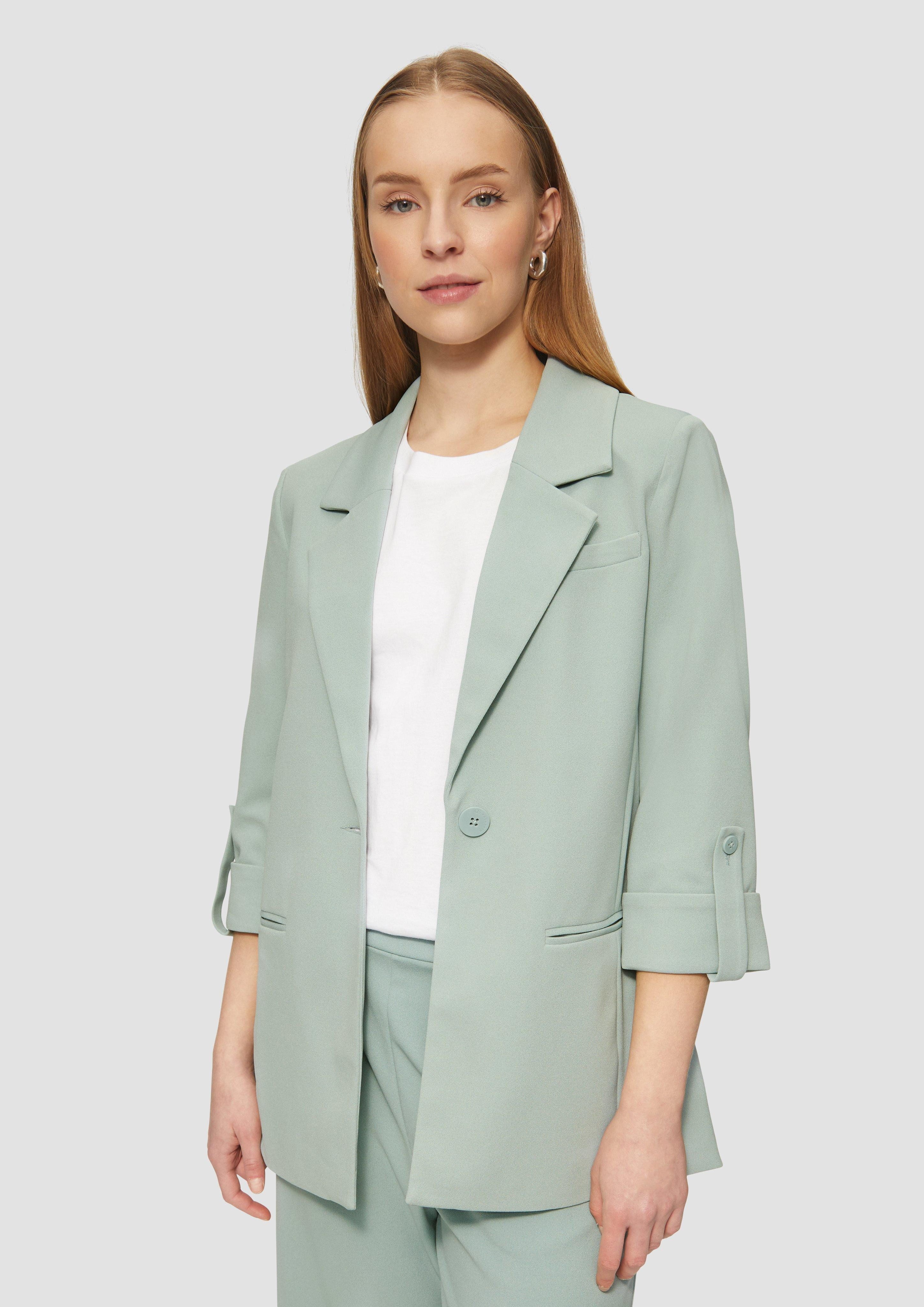 QS Jackenblazer Interlock-Blazer mit Krempelarm günstig online kaufen