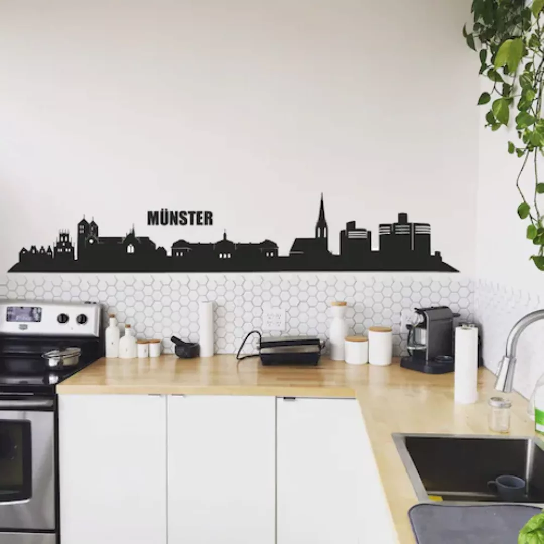 Wall-Art Wandtattoo »XXL Stadt Skyline Münster 120cm«, (1 St.), selbstklebe günstig online kaufen