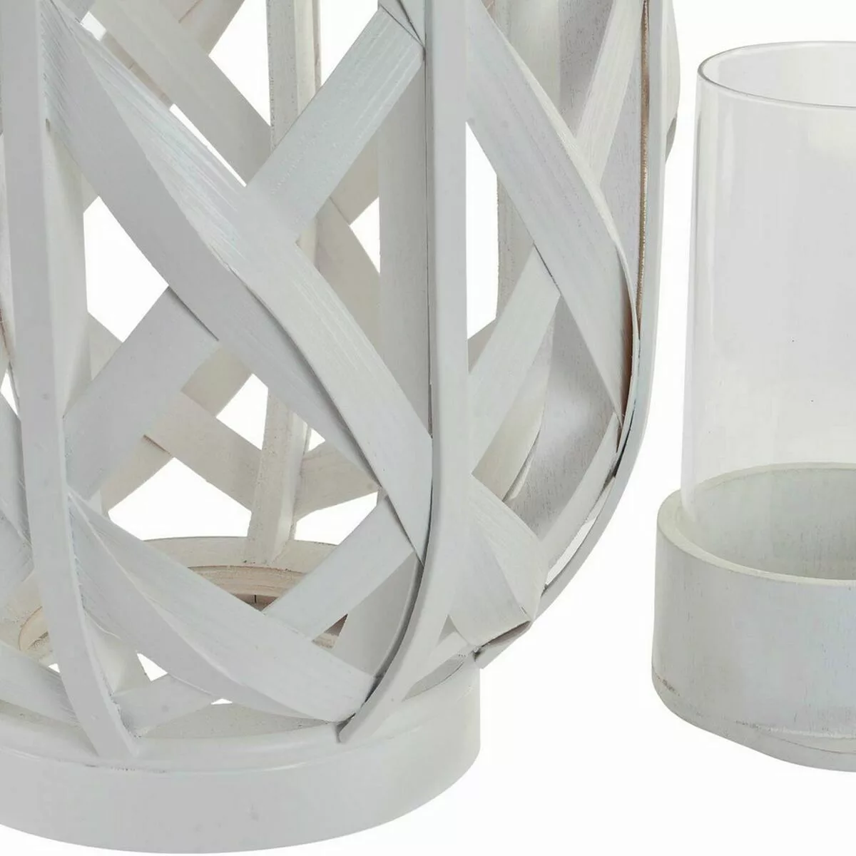 Kerzenschale Dkd Home Decor Weiß Metall Bambus (25 X 25 X 76 Cm) günstig online kaufen