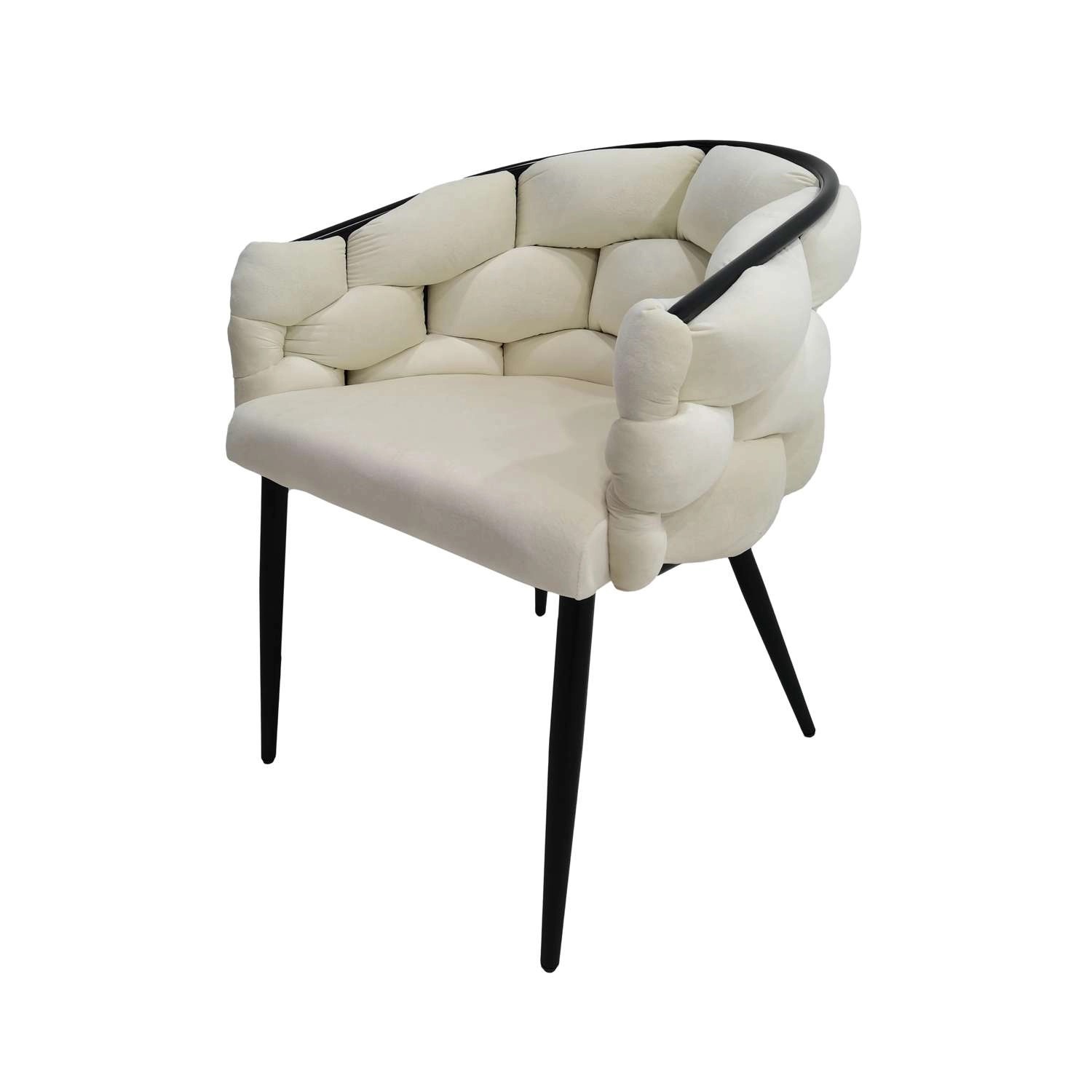 MeGusta Moderner Stuhl 2er-Set Beige Polsterstuhl Esszimmerstuhl mit Armleh günstig online kaufen