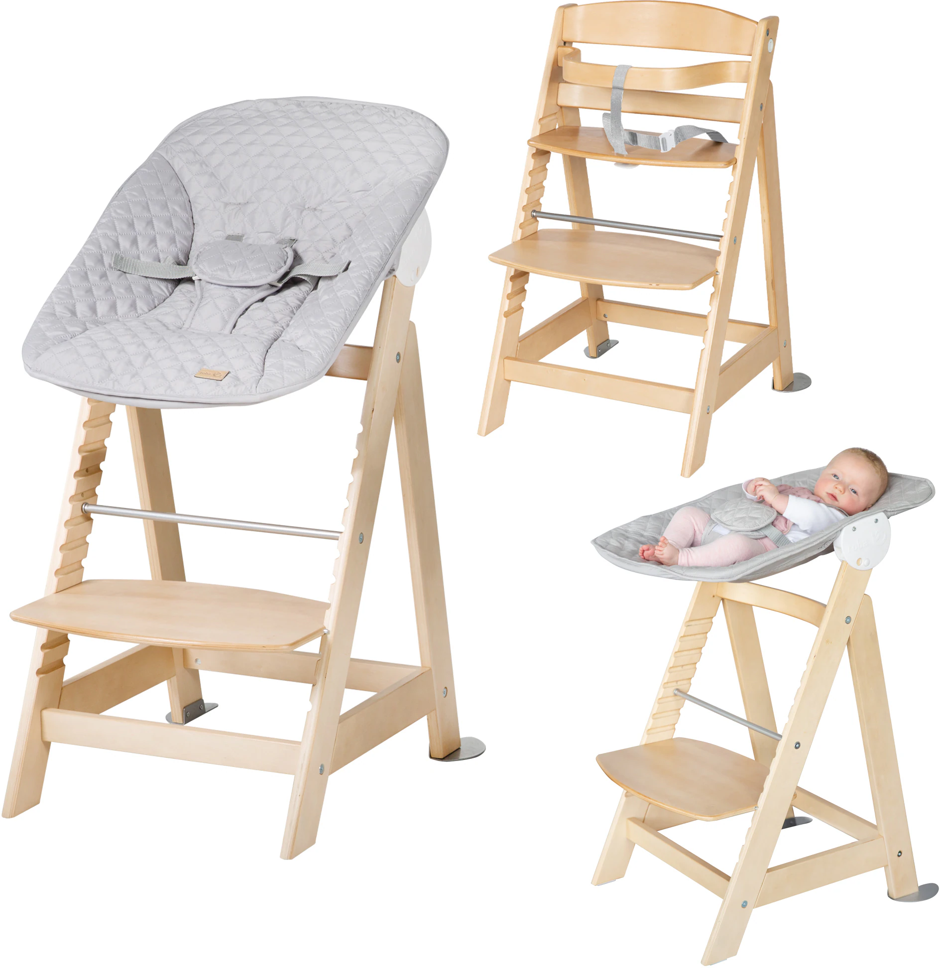 roba® Hochstuhl »Treppenhochstuhl 2-in-1 Set Style, Born Up«, mit Neugebore günstig online kaufen