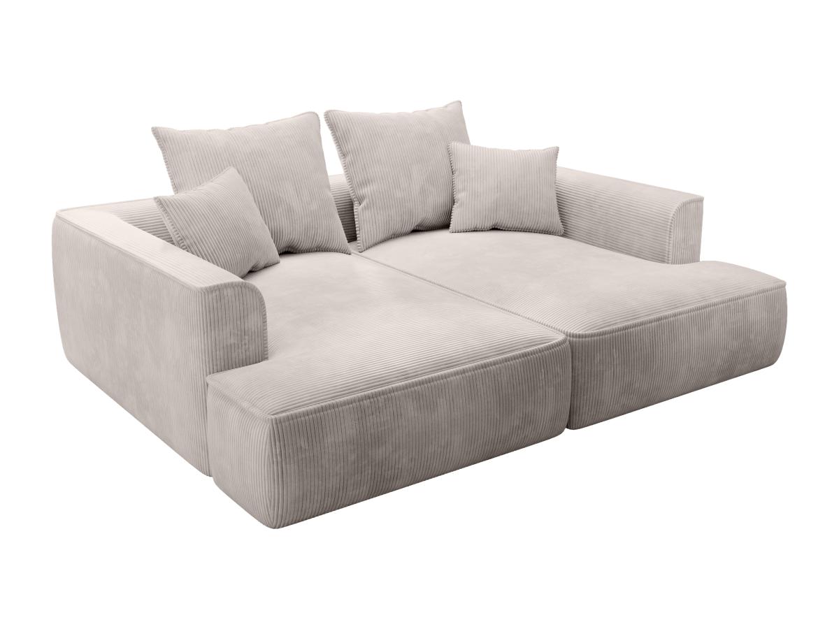 Sofa 3-Sitzer - tiefe Komfortsitzfläche - Cord - Beige - PINETA günstig online kaufen