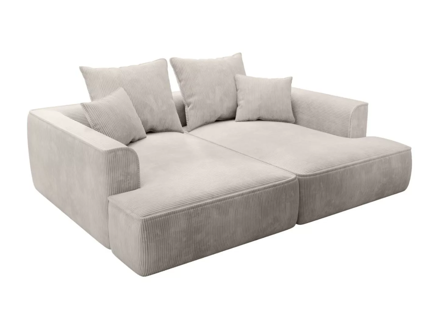 Sofa 3-Sitzer - tiefe Komfortsitzfläche - Cord - Beige - PINETA günstig online kaufen