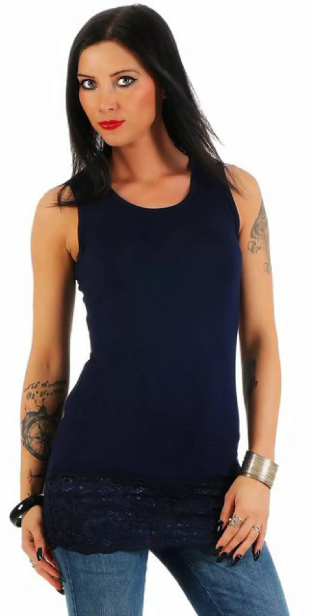 Mellice Longshirt Damen Longshirt Long Top mit Spitze günstig online kaufen