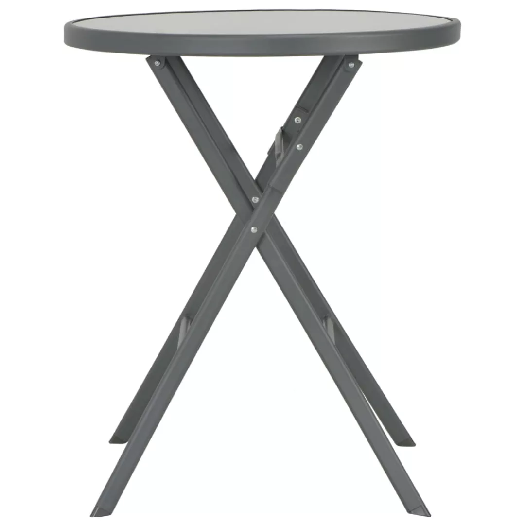 Klappbarer Bistrotisch Grau 60 X 70 Cm Glas Und Stahl günstig online kaufen