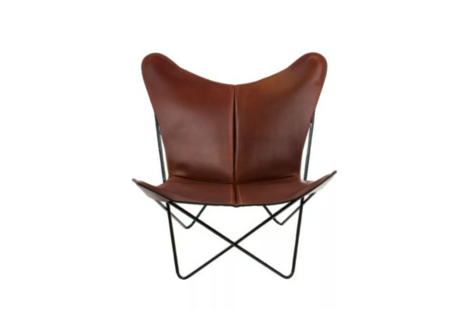 TRIFOLIUM Chair - Premiumsessel Stahl schwarz, Cognac günstig online kaufen