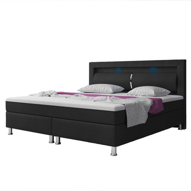 inter Boxspringbett Milano 180x200 cm mit integriertem Topper und Kopfteil günstig online kaufen