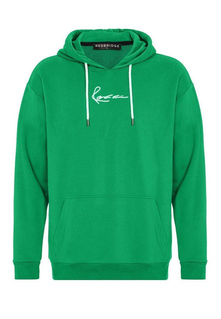 RedBridge Kapuzensweatshirt Herren Kapuzenpullover Grün L Bestickung günstig online kaufen