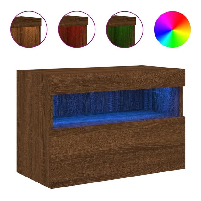 vidaXL TV-Schrank TV-Wandschrank mit LED-Leuchten Braun Eichen-Optik 60x30x günstig online kaufen