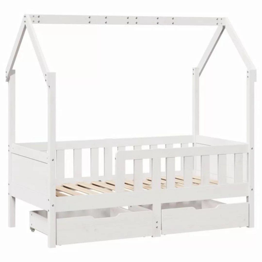 vidaXL Bett Kinderbett mit Schubladen 70x140 cm Massivholz Kiefer günstig online kaufen