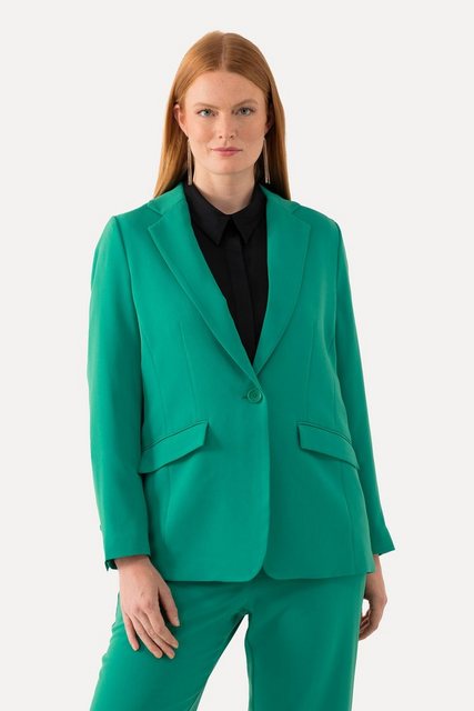 Ulla Popken Blusenblazer Blazer Acetat Reverskragen Knopfverschluss günstig online kaufen