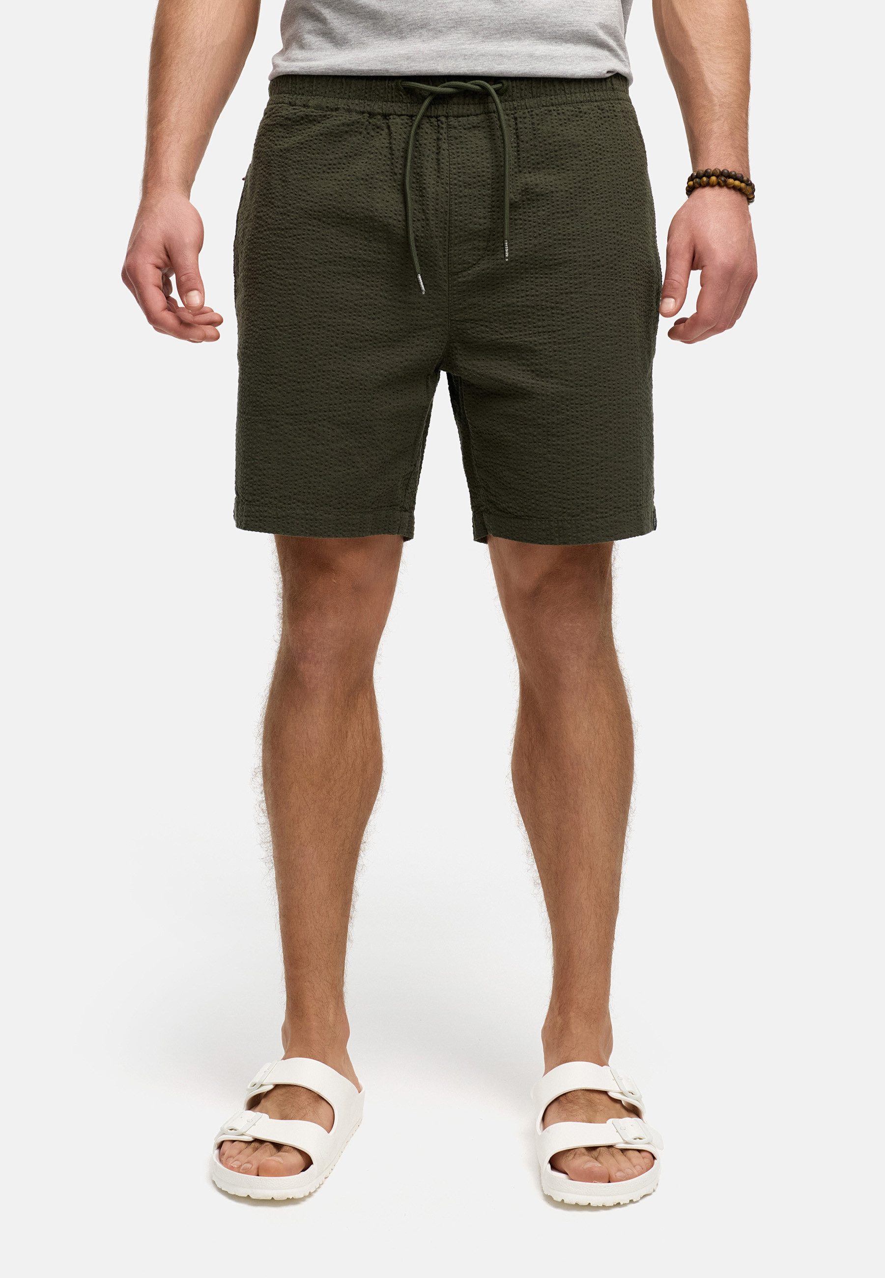 Indicode Chinoshorts INAlizzo aus Seersucker-Material für günstig online kaufen