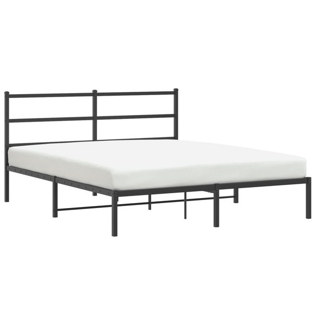 vidaXL Bettgestell, Bettrahmen mit Kopfteil Metall Schwarz 160x200 cm günstig online kaufen