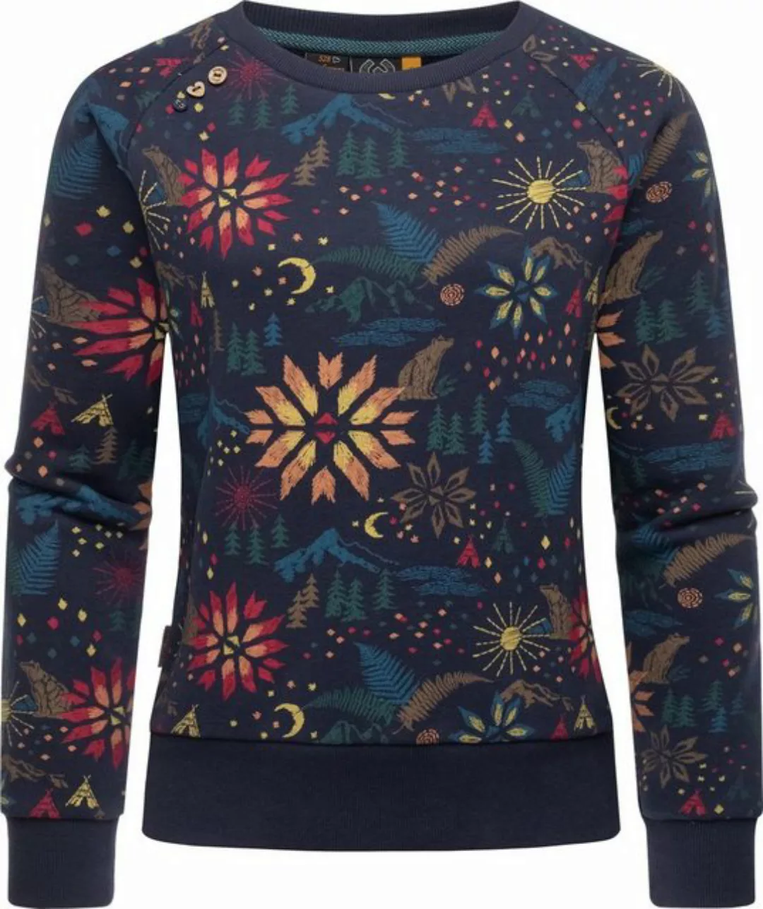 Ragwear Rundhalspullover Johanka Print Stylischer Damen Pullover mit coolem günstig online kaufen