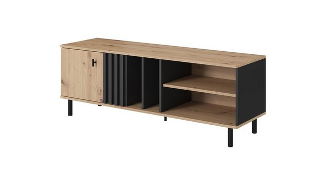 Furnix TV-Schrank MADICI Sideboard mit 1 Tür und 4 offenen Ablagen Eiche Ar günstig online kaufen