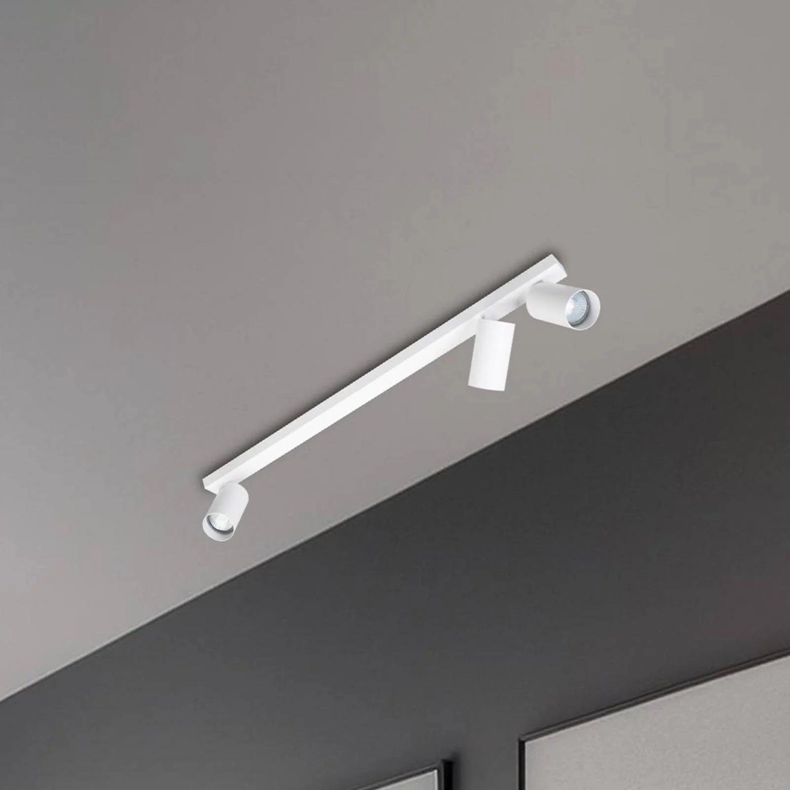 Deckenspot Hero, weiß, 3-flammig, 70 cm, Metall, GU10 günstig online kaufen