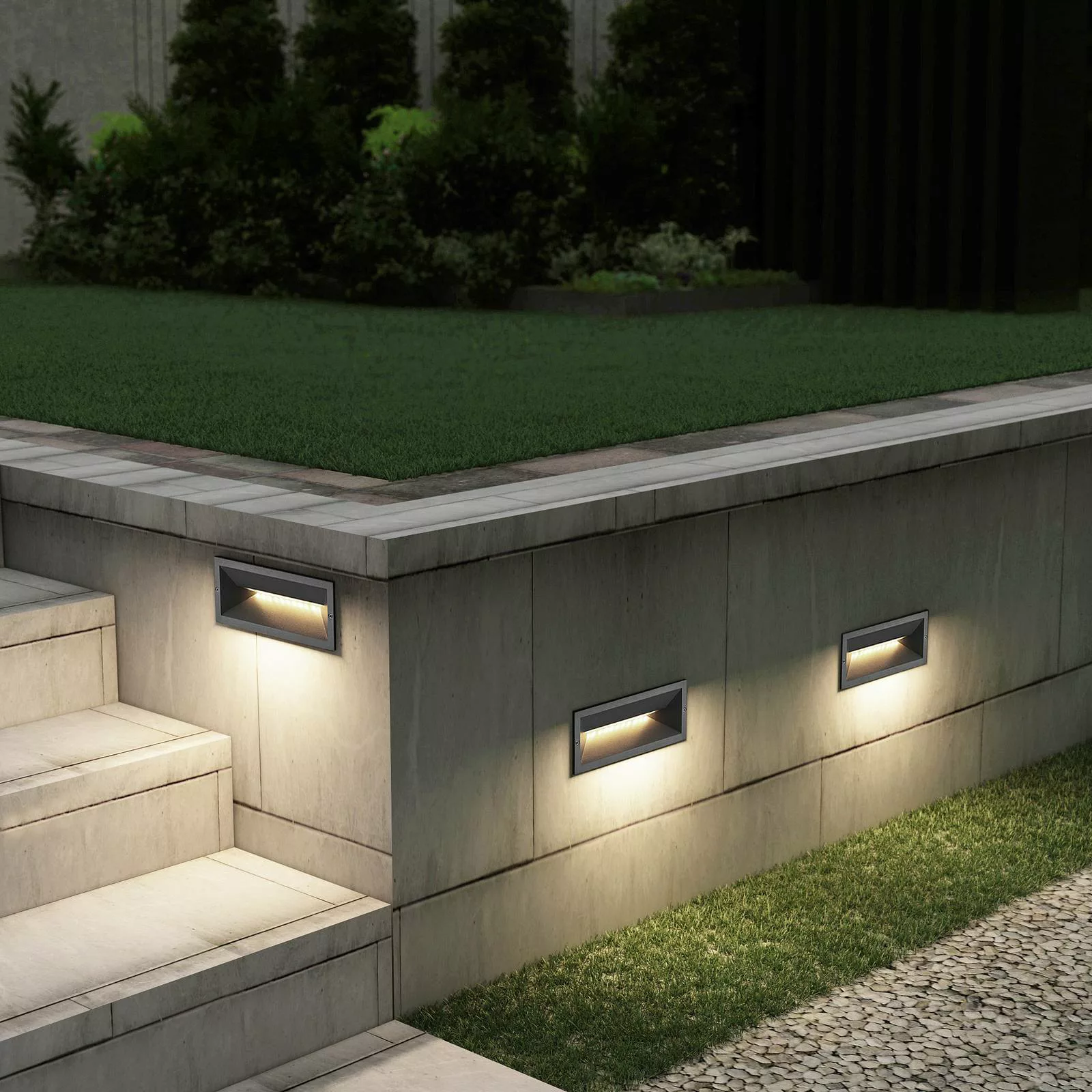Lucande Jaano LED-Wandeinbauleuchte Außenbereich günstig online kaufen