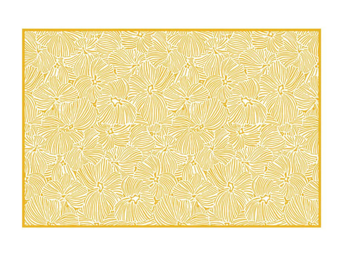 Teppich - Vinyl - Blumenmuster - 120 x 180 cm - Gelb & Weiß - CAPUCINA günstig online kaufen