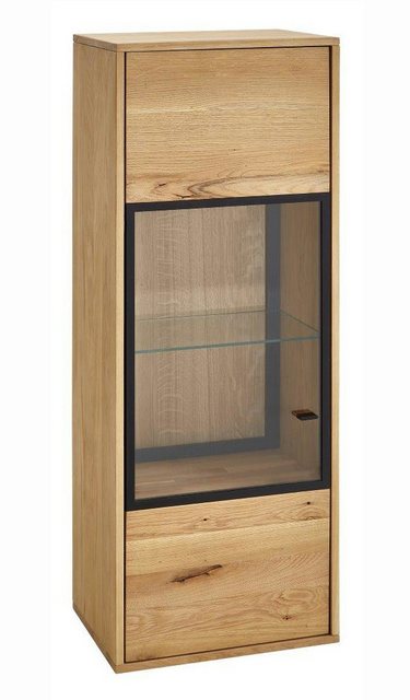 FURNARO Hängevitrine MONZARA Wildeiche massiv natur geölt modern komplett m günstig online kaufen