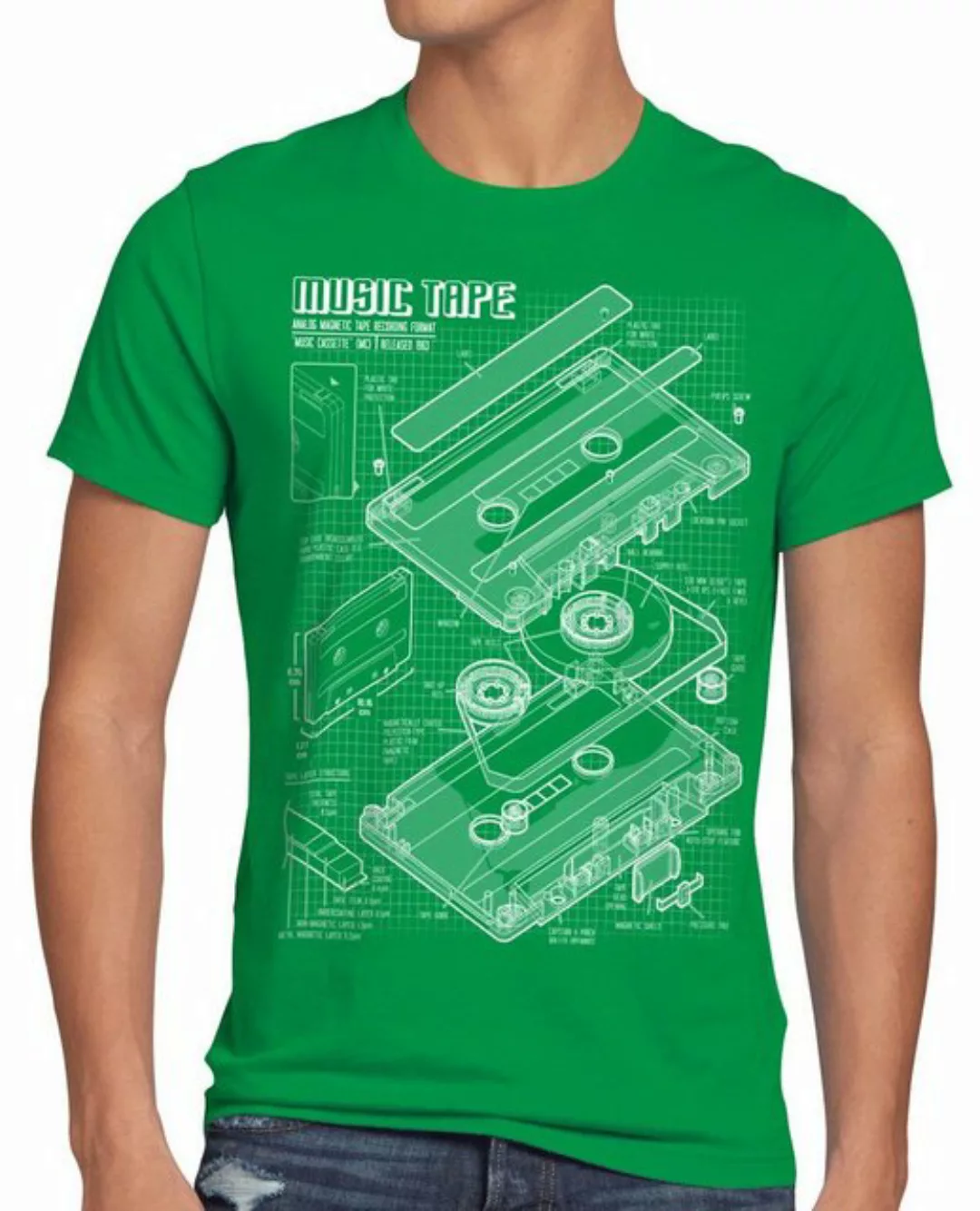 style3 Print-Shirt Herren T-Shirt TAPE Kassette disko MC DJ retro musik tur günstig online kaufen