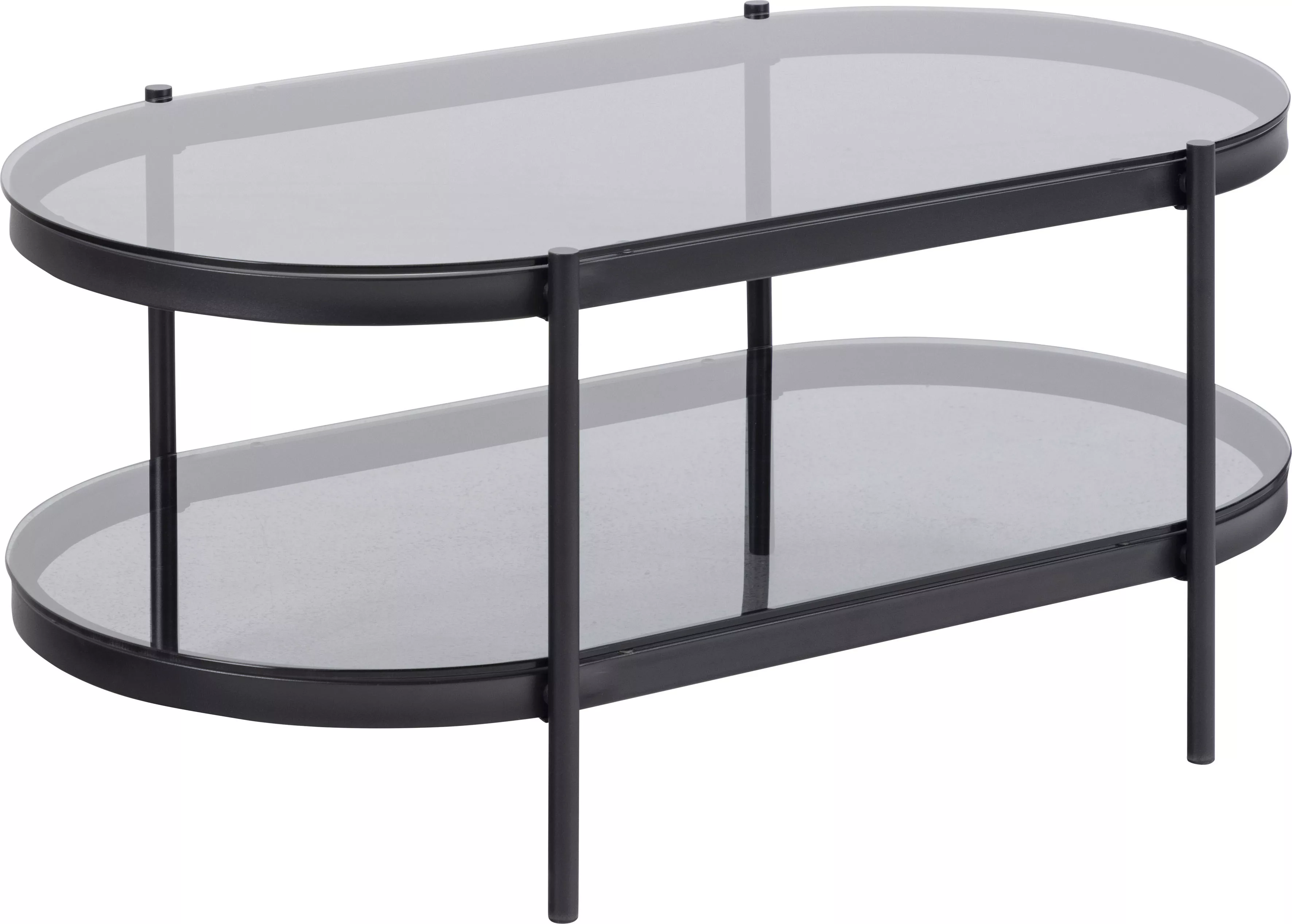 ACTONA GROUP Couchtisch, (1 St.), tischplatte aus gehärtetem Rauchglas.Oval günstig online kaufen