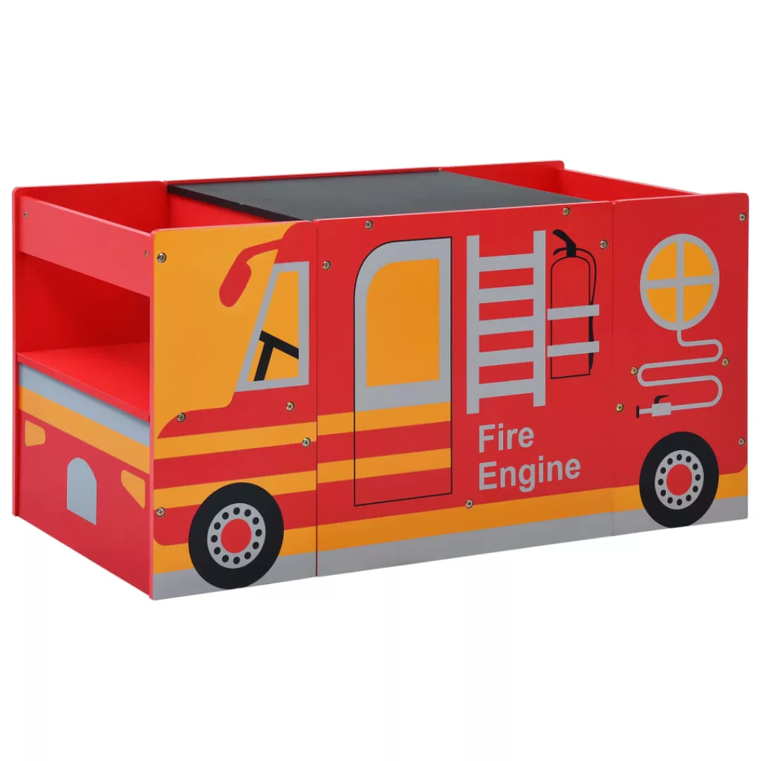 3-tlg. Kindertisch- Und Stuhl-set Feuerwehrauto-design Holz günstig online kaufen