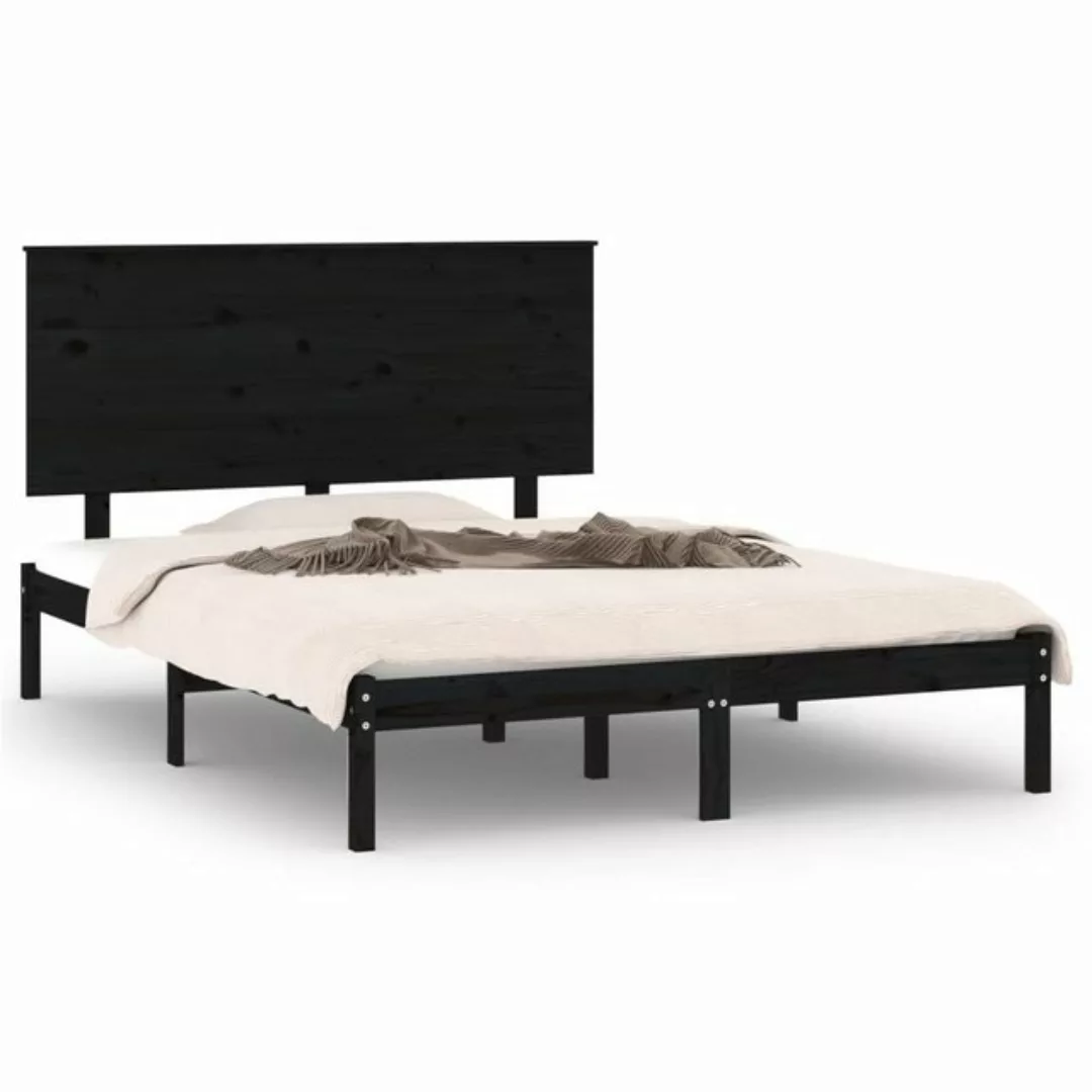 furnicato Bett Massivholzbett Schwarz Kiefer 120x200 cm günstig online kaufen