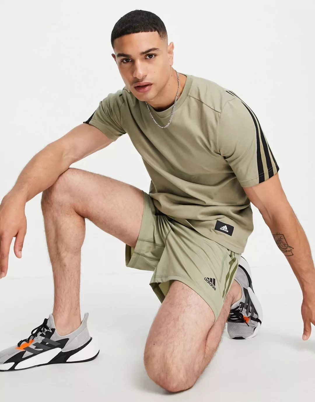 Adidas Fi 3 Stripes Kurzarm T-shirt XS Orbit Green günstig online kaufen
