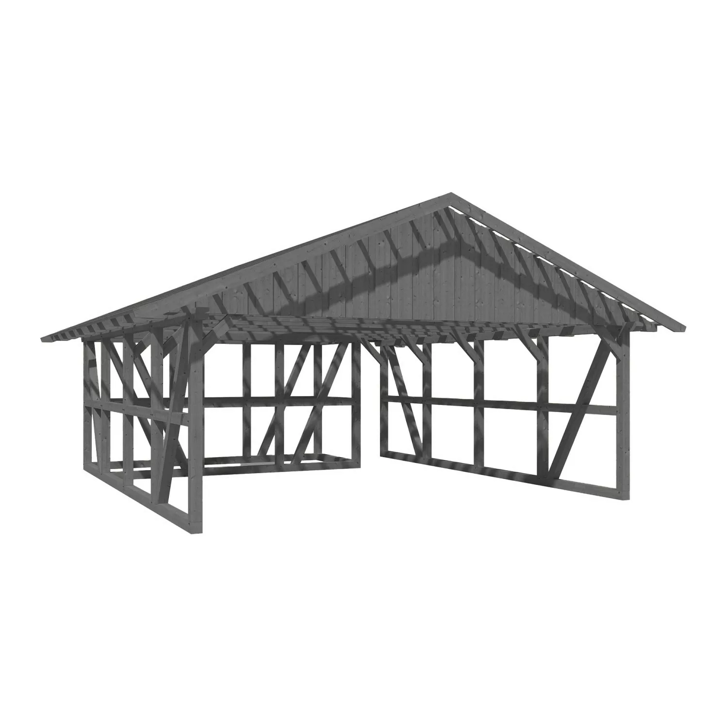 Skan Holz Carport Schwarzwald m. Dachlattung u. Abstellr. B 684 x 772 cm Gr günstig online kaufen