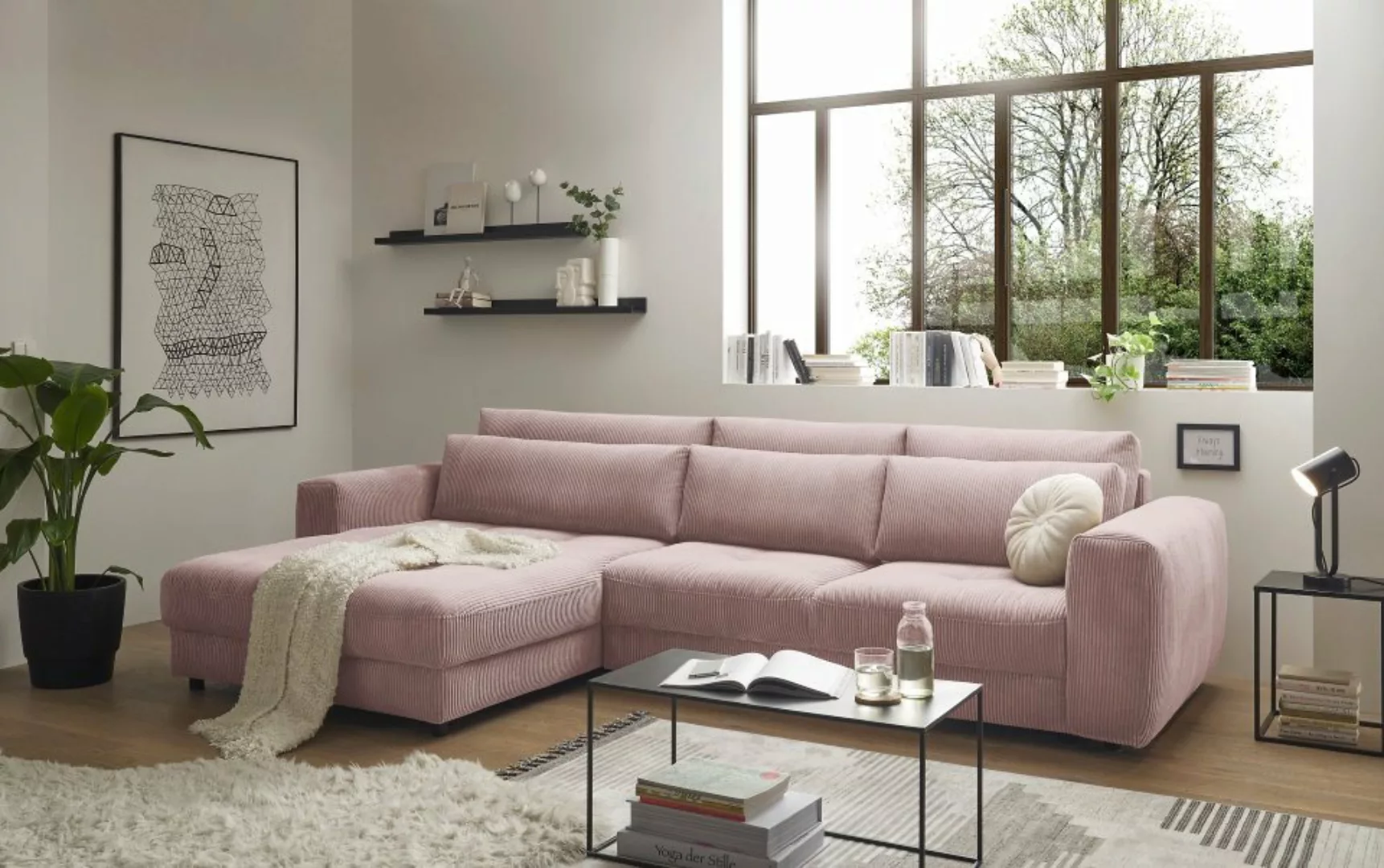 ED EXCITING DESIGN Ecksofa Barura, mit losen Rückenkissen,beidseitig montie günstig online kaufen