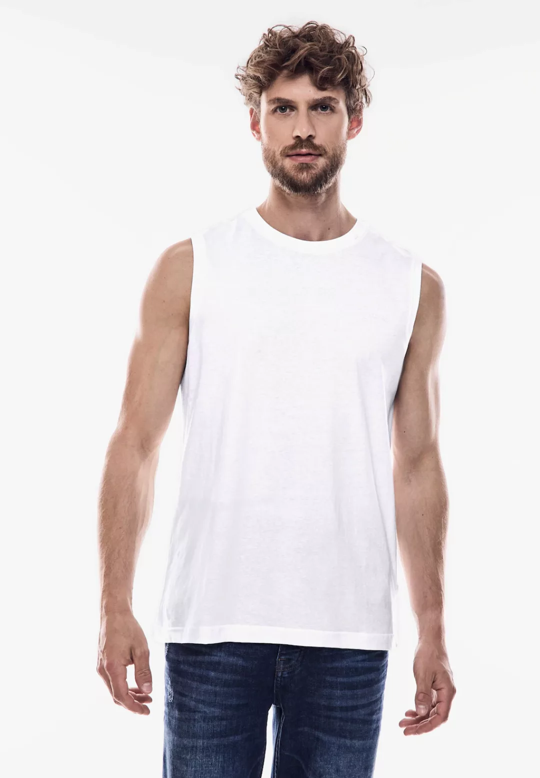 STREET ONE MEN Tanktop, aus Jersey in Unifarbe günstig online kaufen