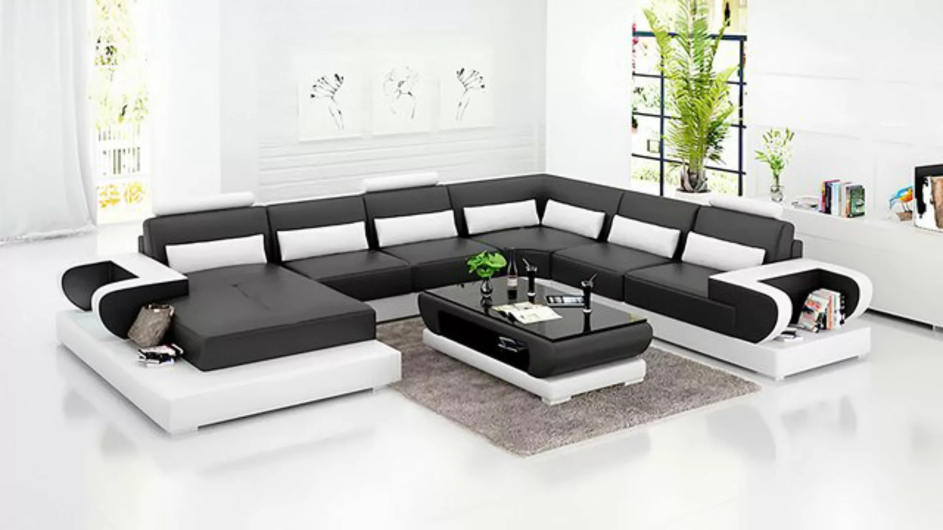 Xlmoebel Ecksofa Neues modernes Wohnsofa in U-Form mit Polsterung und Couch günstig online kaufen