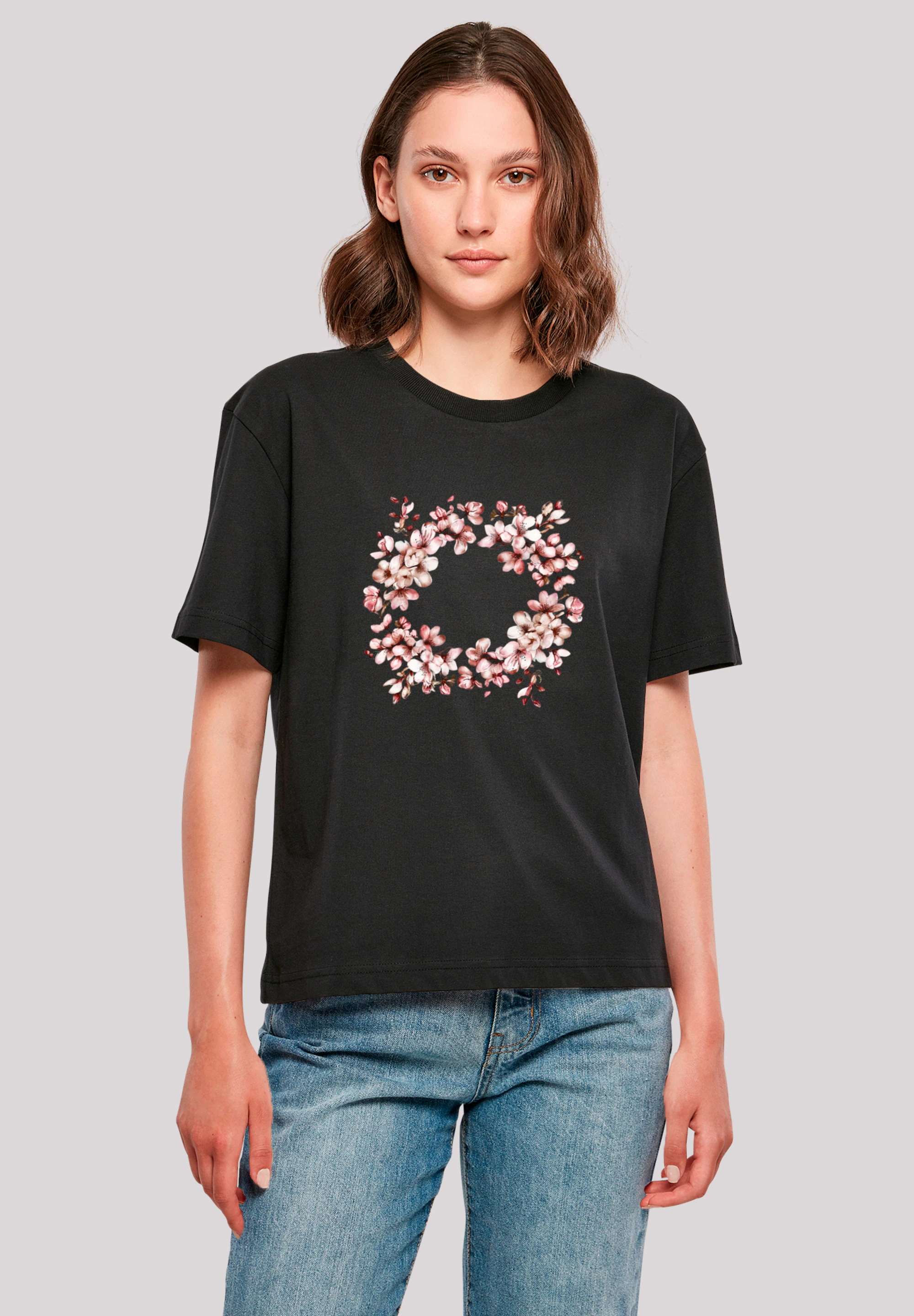 F4NT4STIC T-Shirt "Rosa Frühlings Blumenkranz Dekor", Premium Qualität günstig online kaufen