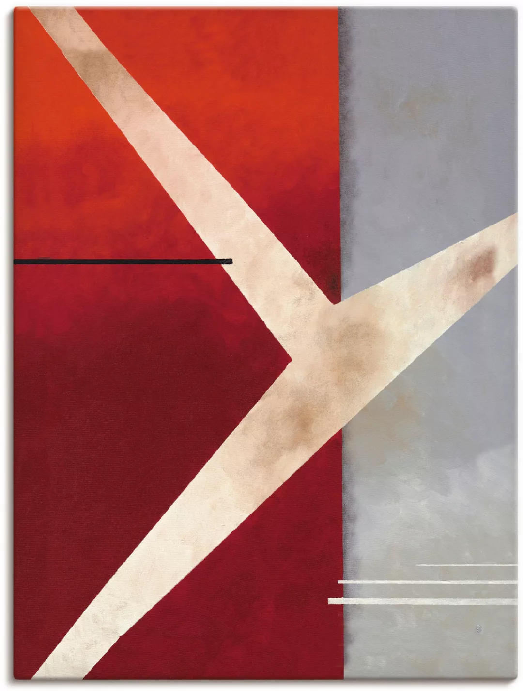 Artland Wandbild "Abstrakt in rot-grau", Gegenstandslos, (1 St.) günstig online kaufen