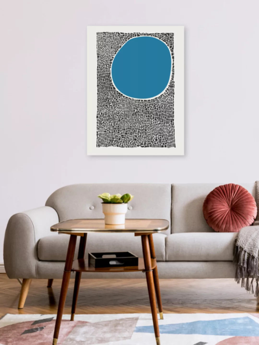Poster / Leinwandbild - Blue City Lake Abstract günstig online kaufen