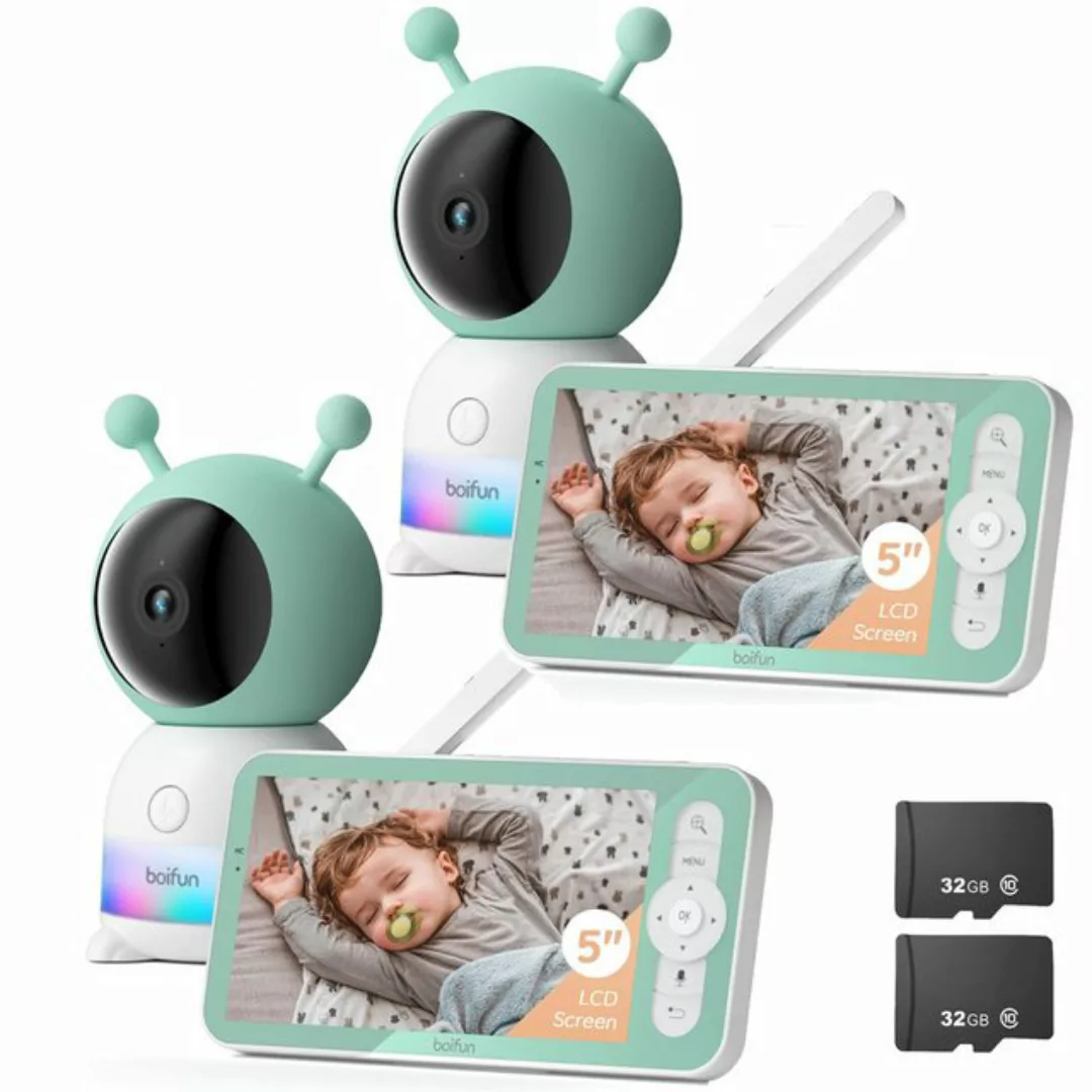 Boifun Babyphone 2 Stück Babyphone mit Kamera 2K/3MP, 5 Zoll WiFi Video Bab günstig online kaufen