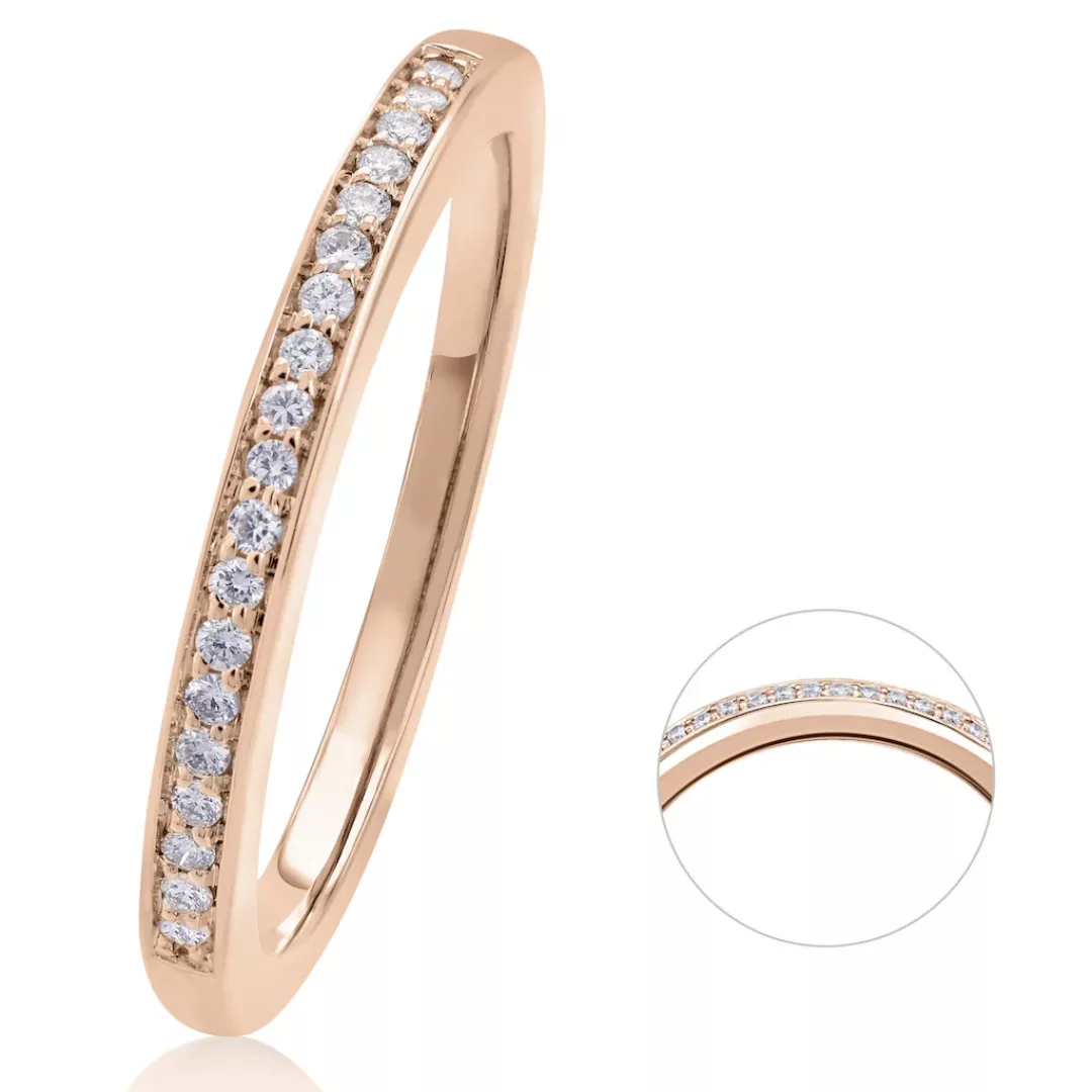 ONE ELEMENT Diamantring "0.09 ct Diamant Brillant Memoire Ring 585 Rotgold" günstig online kaufen
