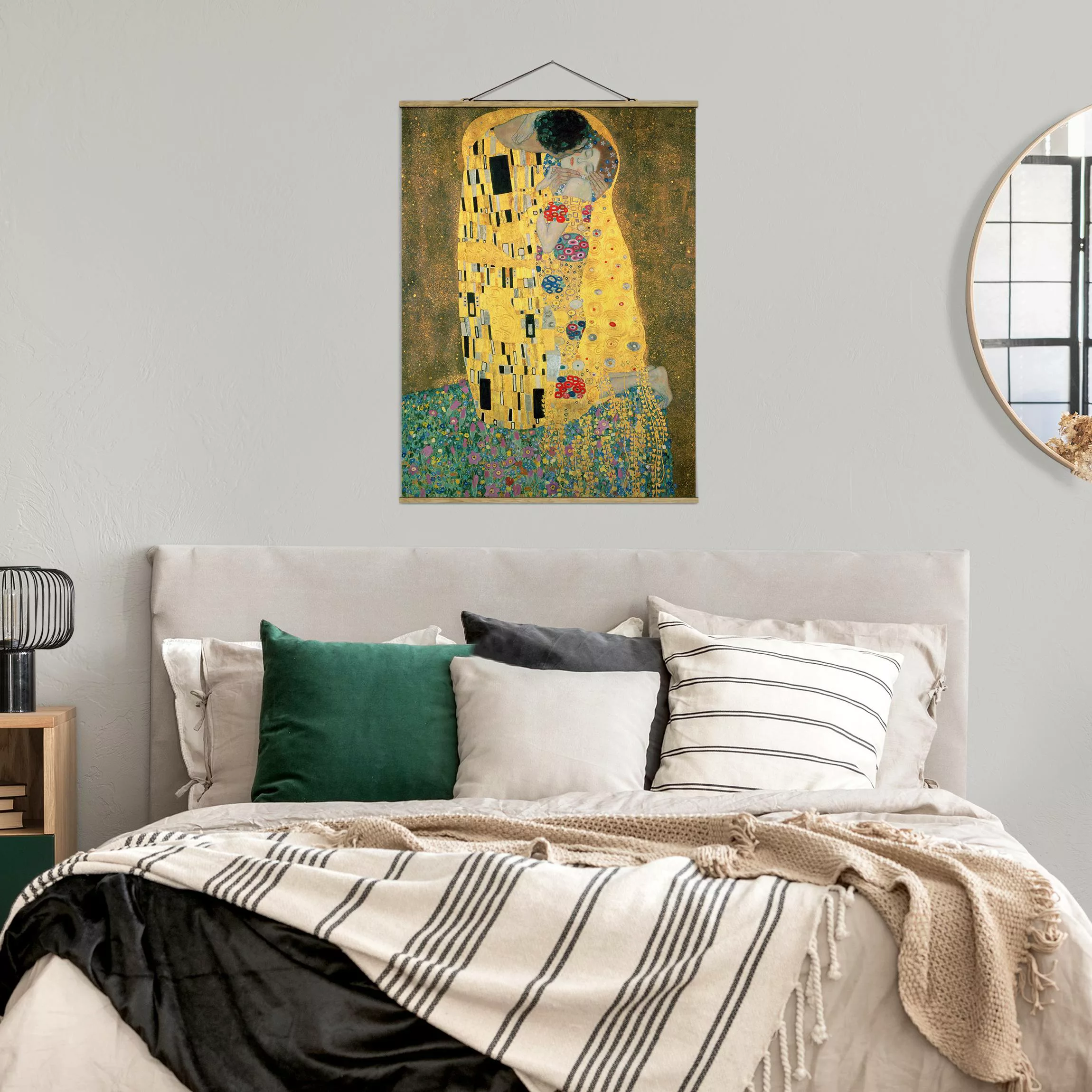 home24 Stoffbild Gustav Klimt  Der Kuß günstig online kaufen