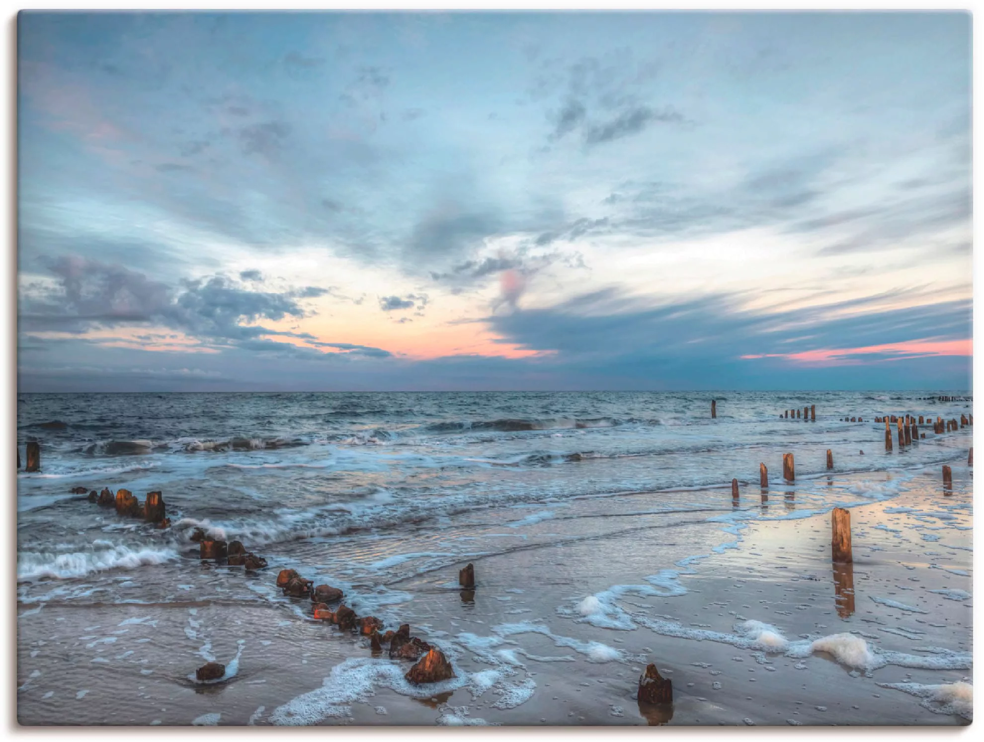 Artland Wandbild »Winter Sonnenuntergang am Meer«, Gewässer, (1 St.), als L günstig online kaufen