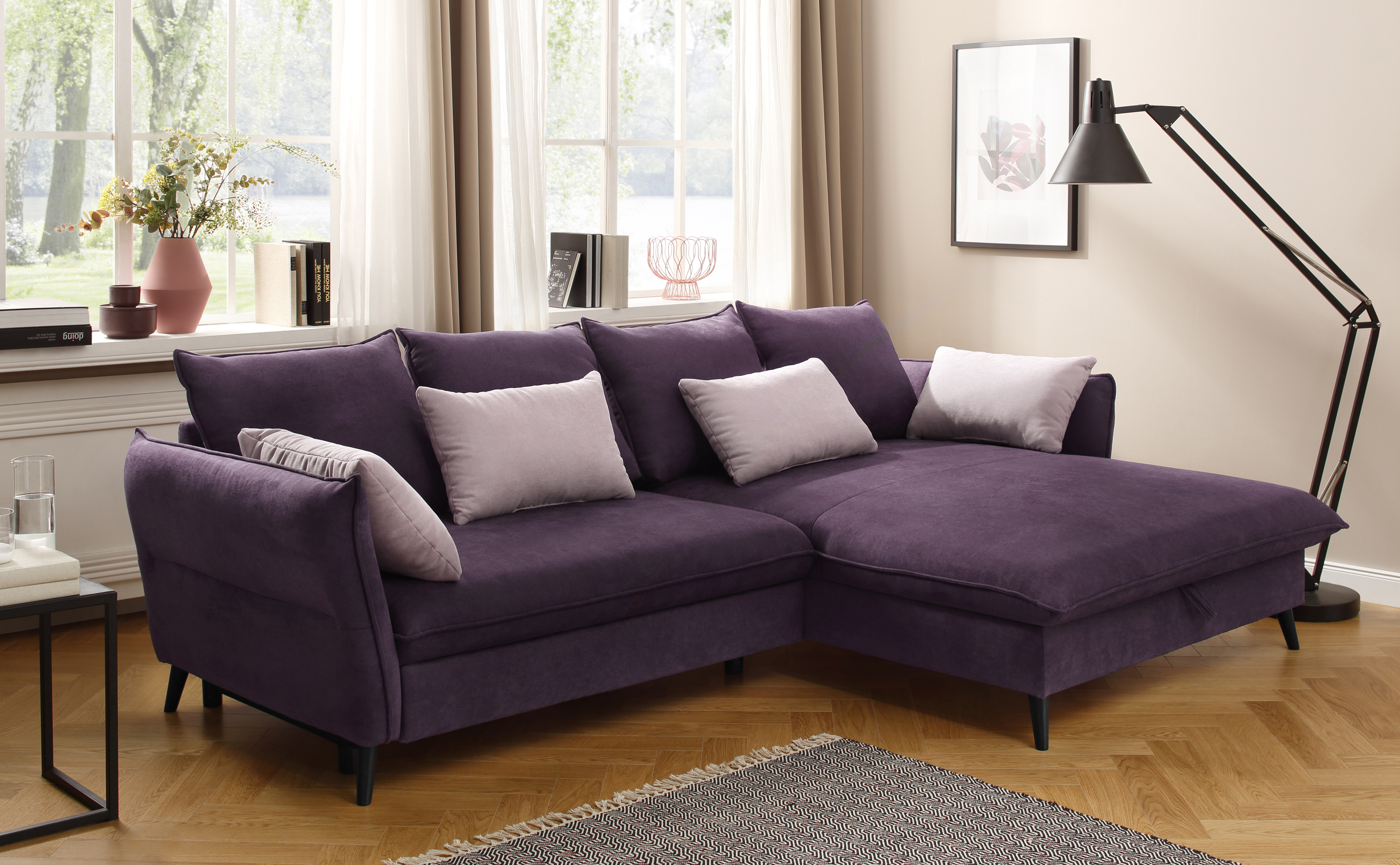 Home affaire Ecksofa »Tirano, moderne Optik, komfortabel, Breite 274cm,L-Fo günstig online kaufen